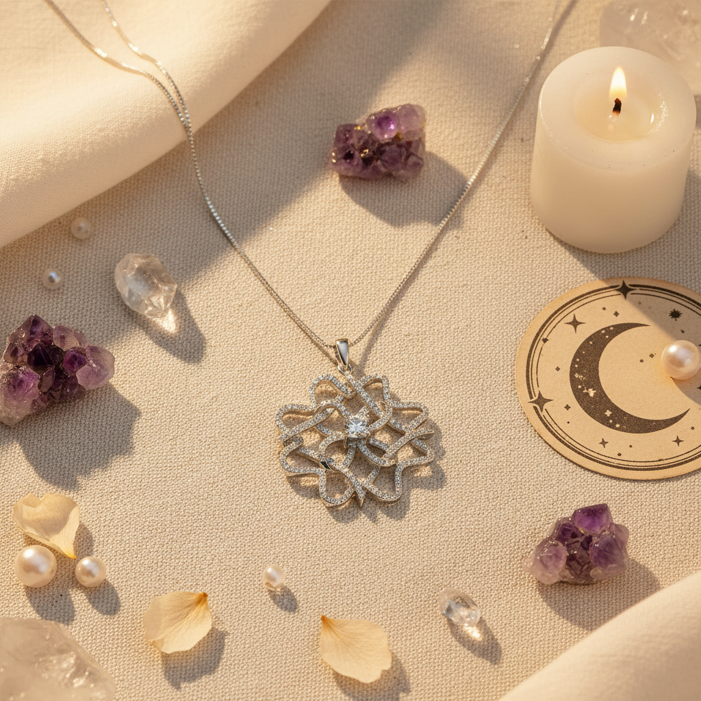 Sterling Silver CZ Filigree Rose Flower Necklace, 18" | SilverCloseOut