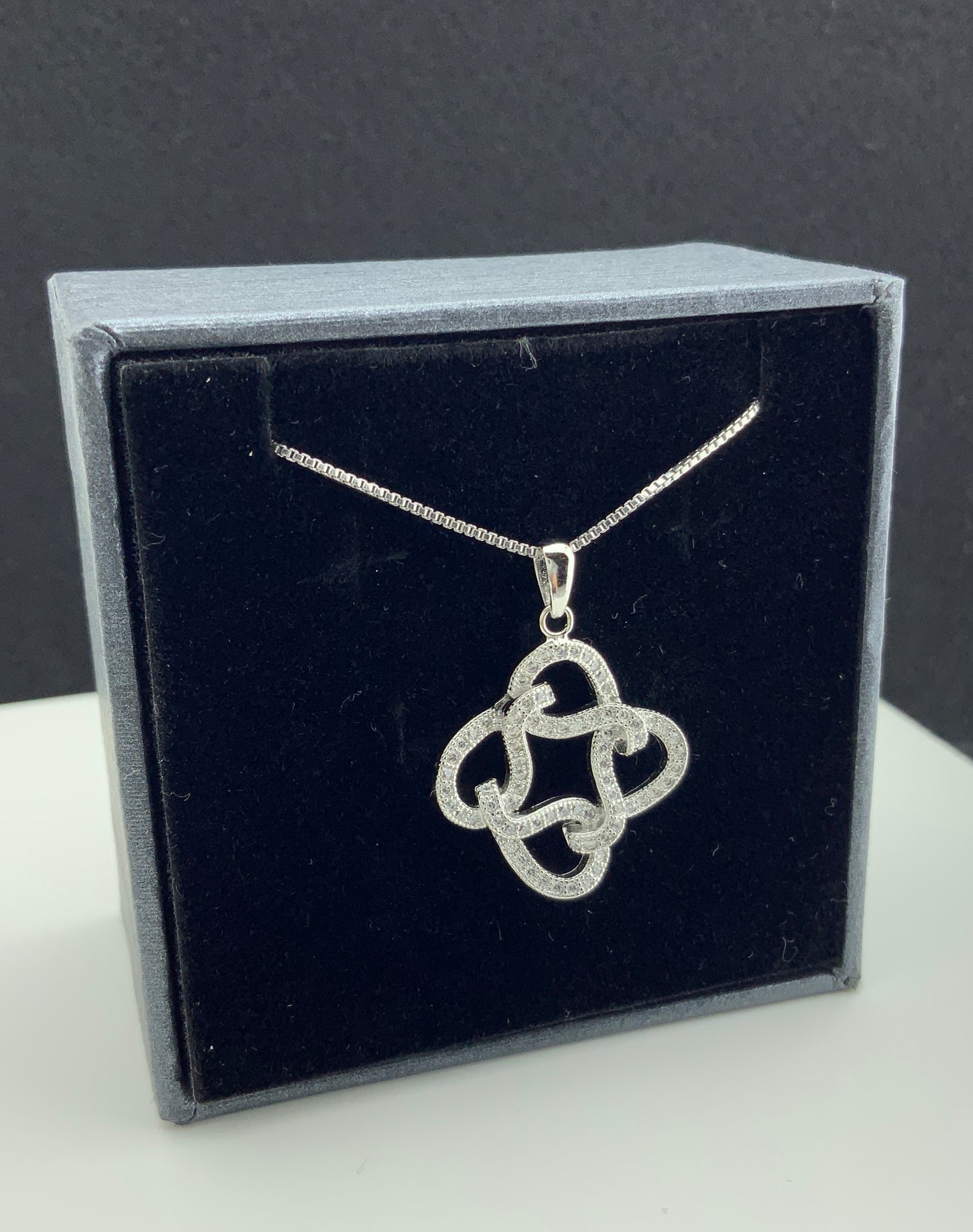 Sterling Silver CZ Infinity love Knot Necklace, 18" | SilverCloseOut