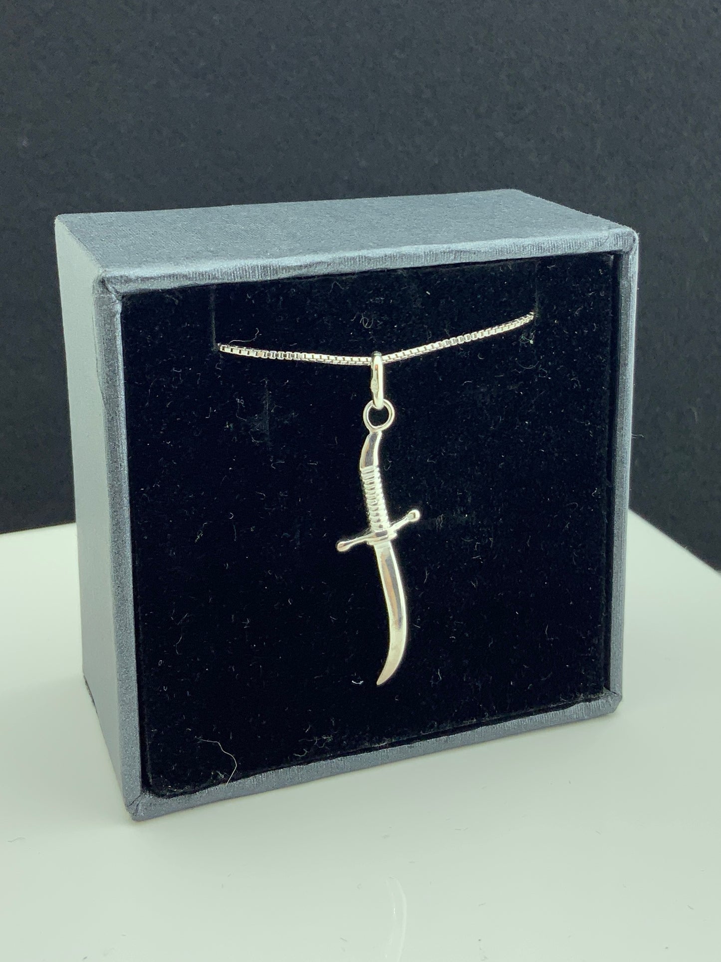 Sterling Silver Unisex Arabian Dagger Pendant Necklace | SilverCloseOut