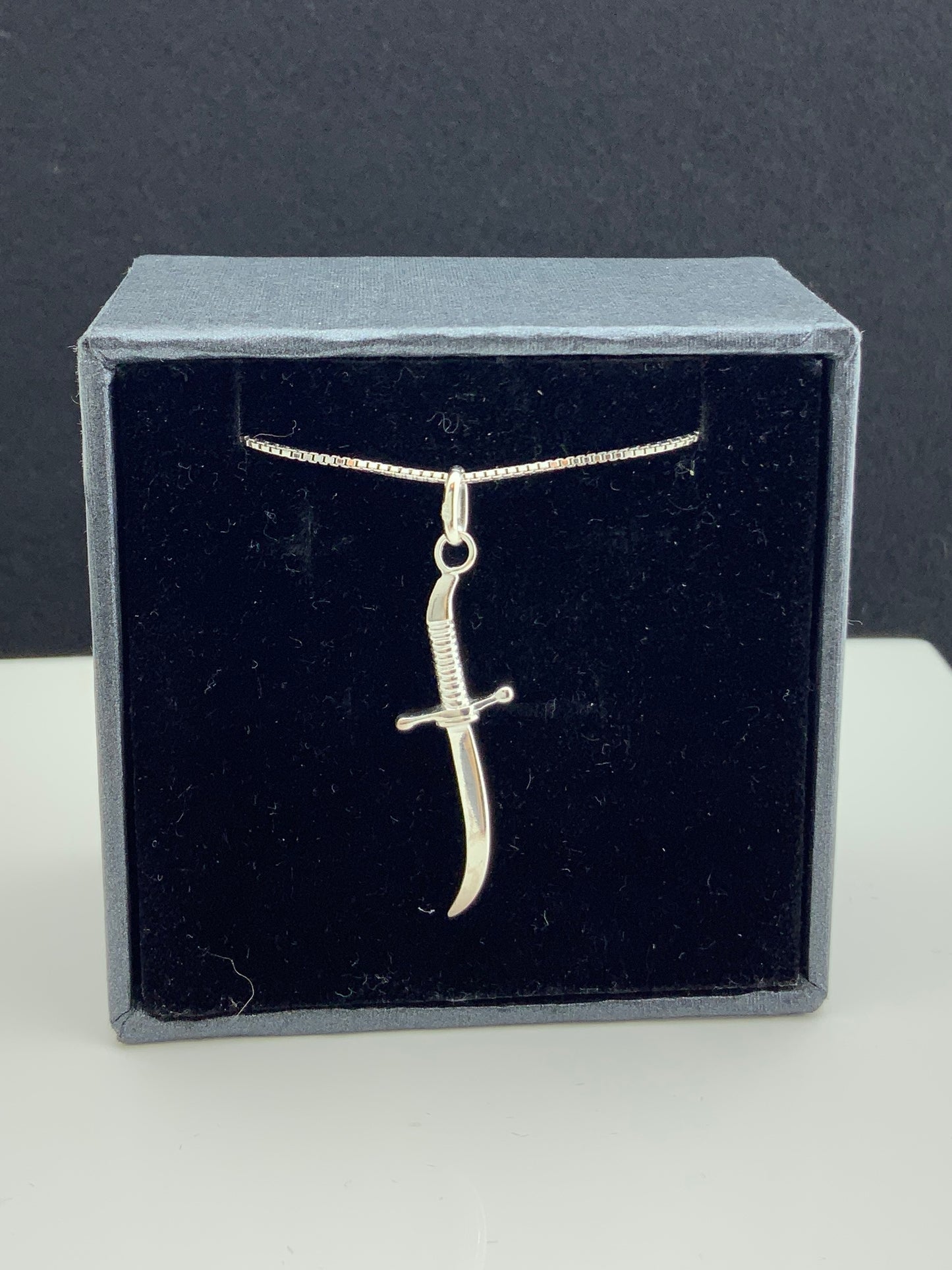 Sterling Silver Unisex Arabian Dagger Pendant Necklace | SilverCloseOut