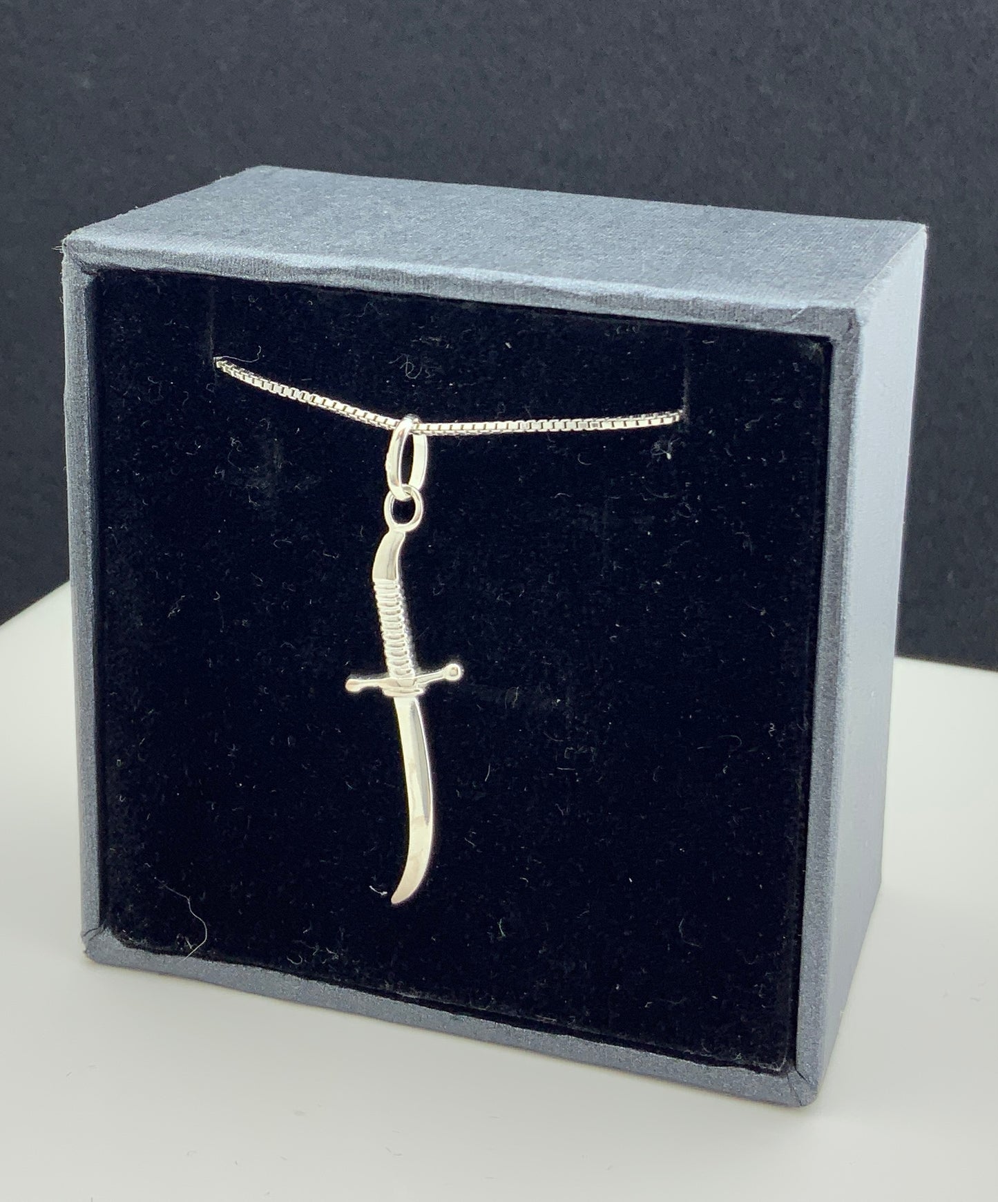 Sterling Silver Unisex Arabian Dagger Pendant Necklace | SilverCloseOut