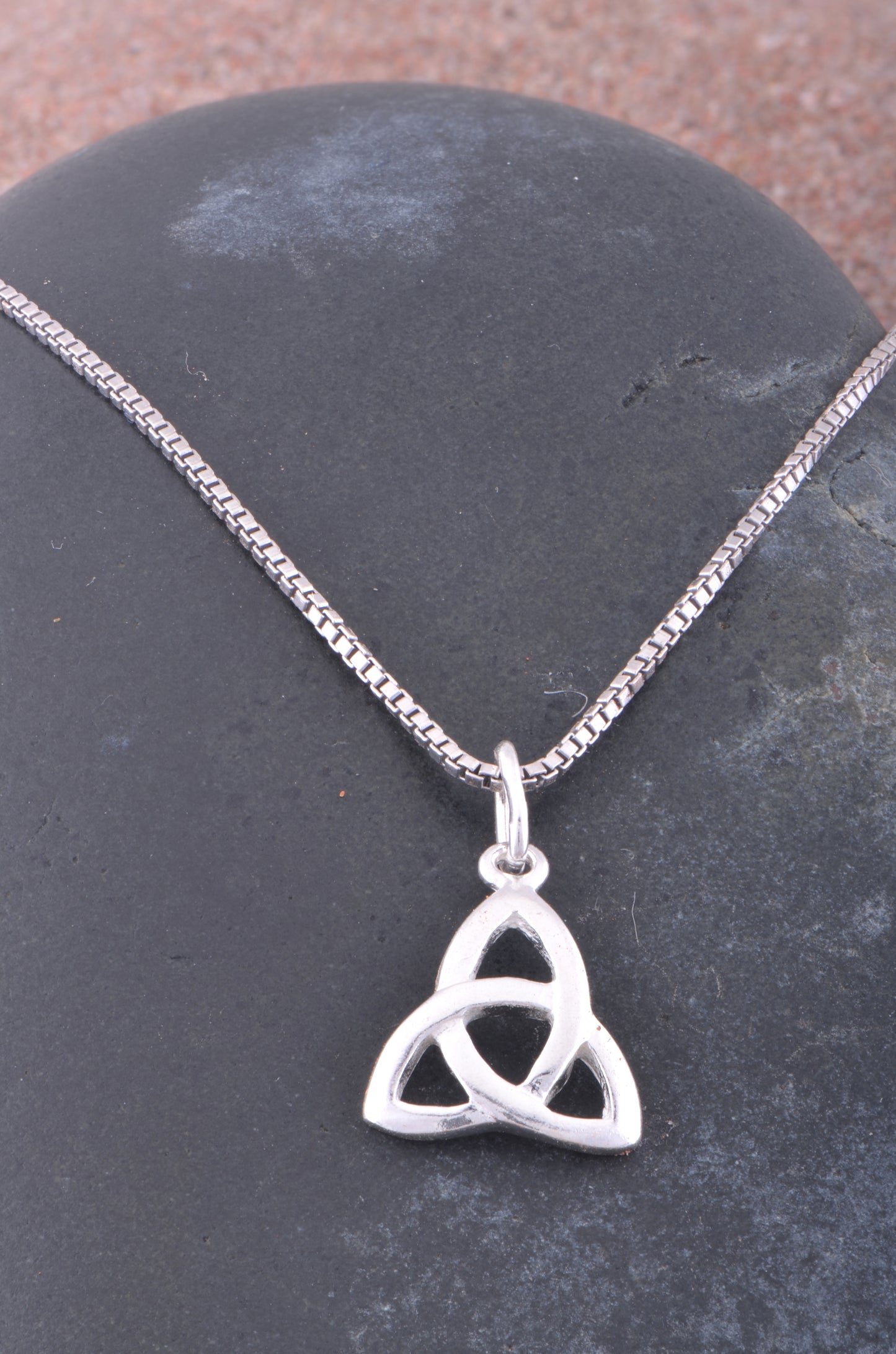 Sterling Silver Girls Irish Celtic Triquetra Knot Pendant Necklace