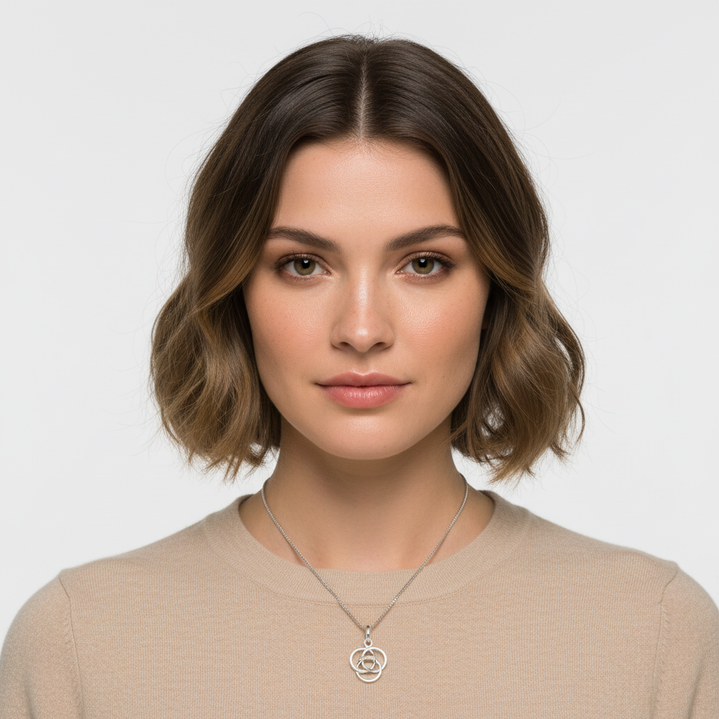 Sterling Silver Womens Dainty Celtic Triquetra Trinity Knot Necklace