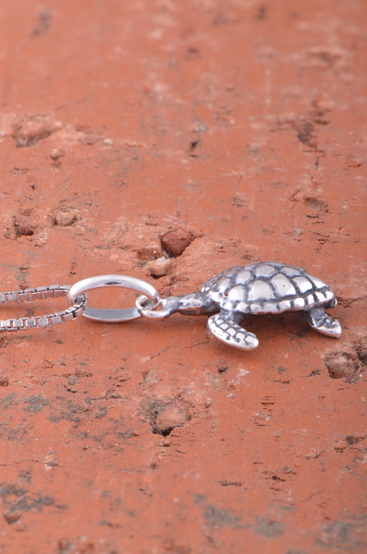 Sterling Silver Girls Small Kemps Sea Turtle Charm Necklace