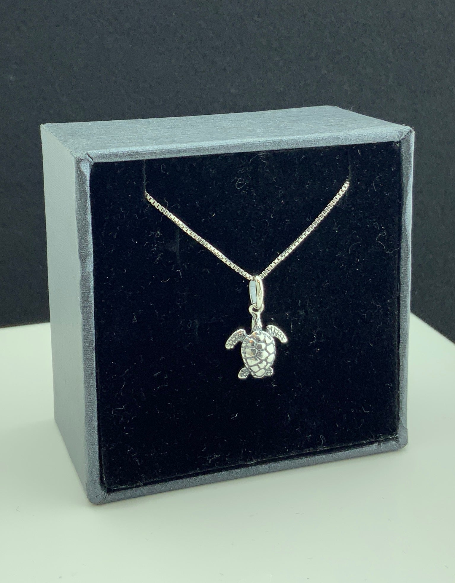 Sterling Silver Girls Small Kemps Sea Turtle Charm Necklace