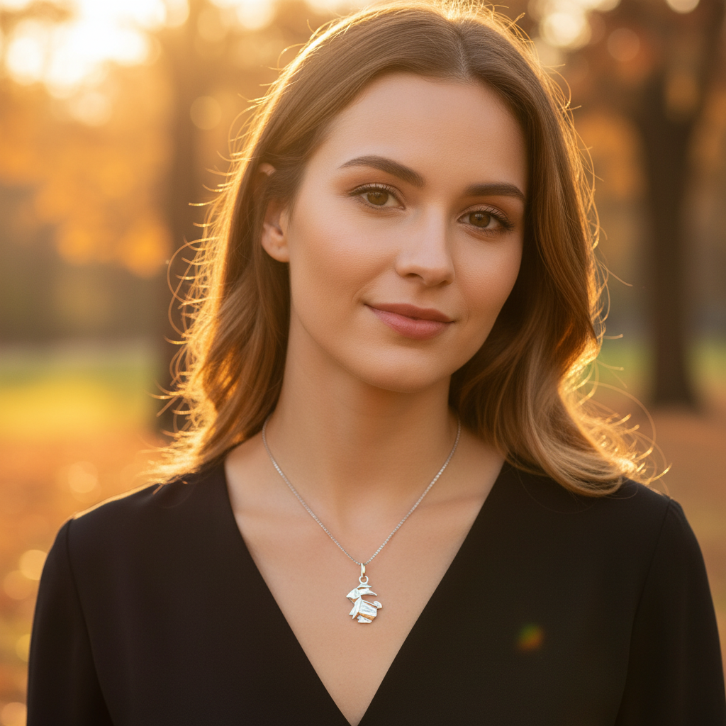 Sterling Silver Women's Dainty Origami Bunny Rabbit Necklace | SilverCloseOut