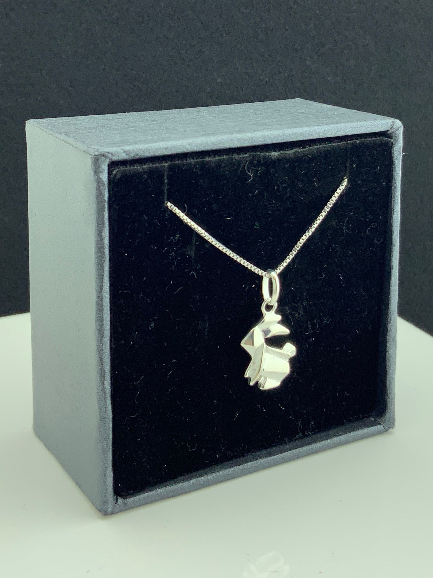 Sterling Silver Women's Dainty Origami Bunny Rabbit Necklace | SilverCloseOut
