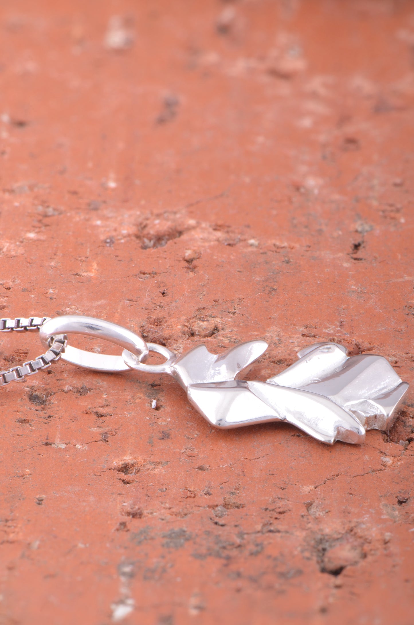 Sterling Silver Womens Dainty Origami Bunny Rabbit Necklace