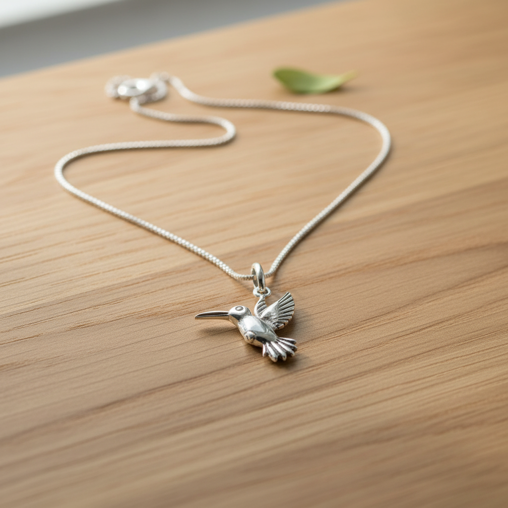 Sterling Silver Hummingbird Necklace