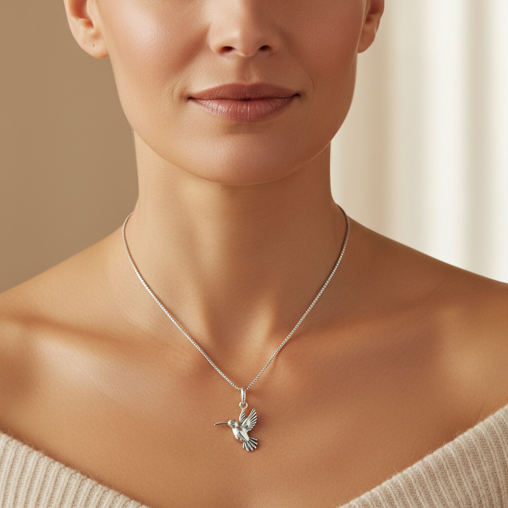 Sterling Silver Hummingbird Necklace
