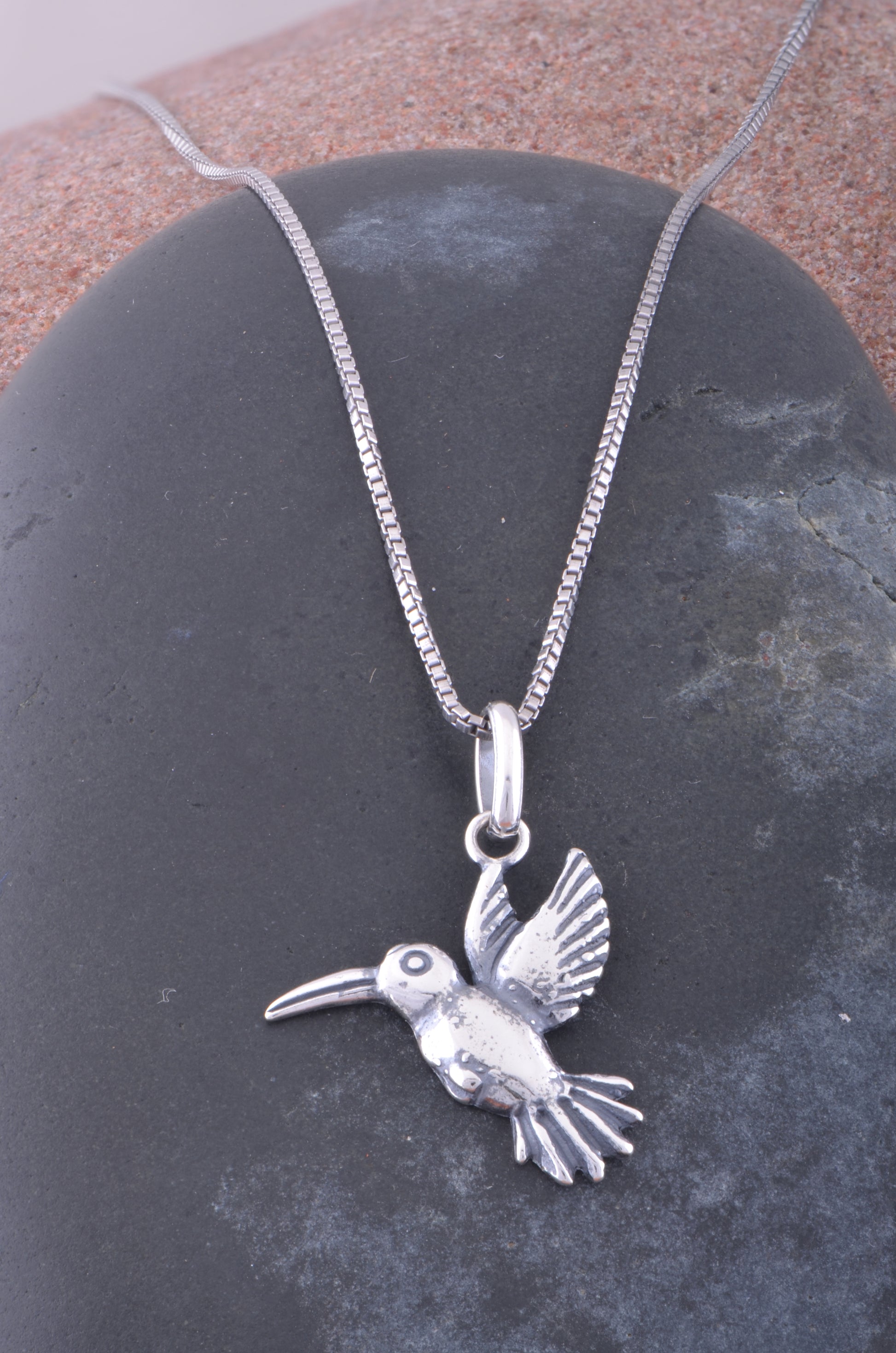Sterling Silver Hummingbird Necklace | SilverCloseOut