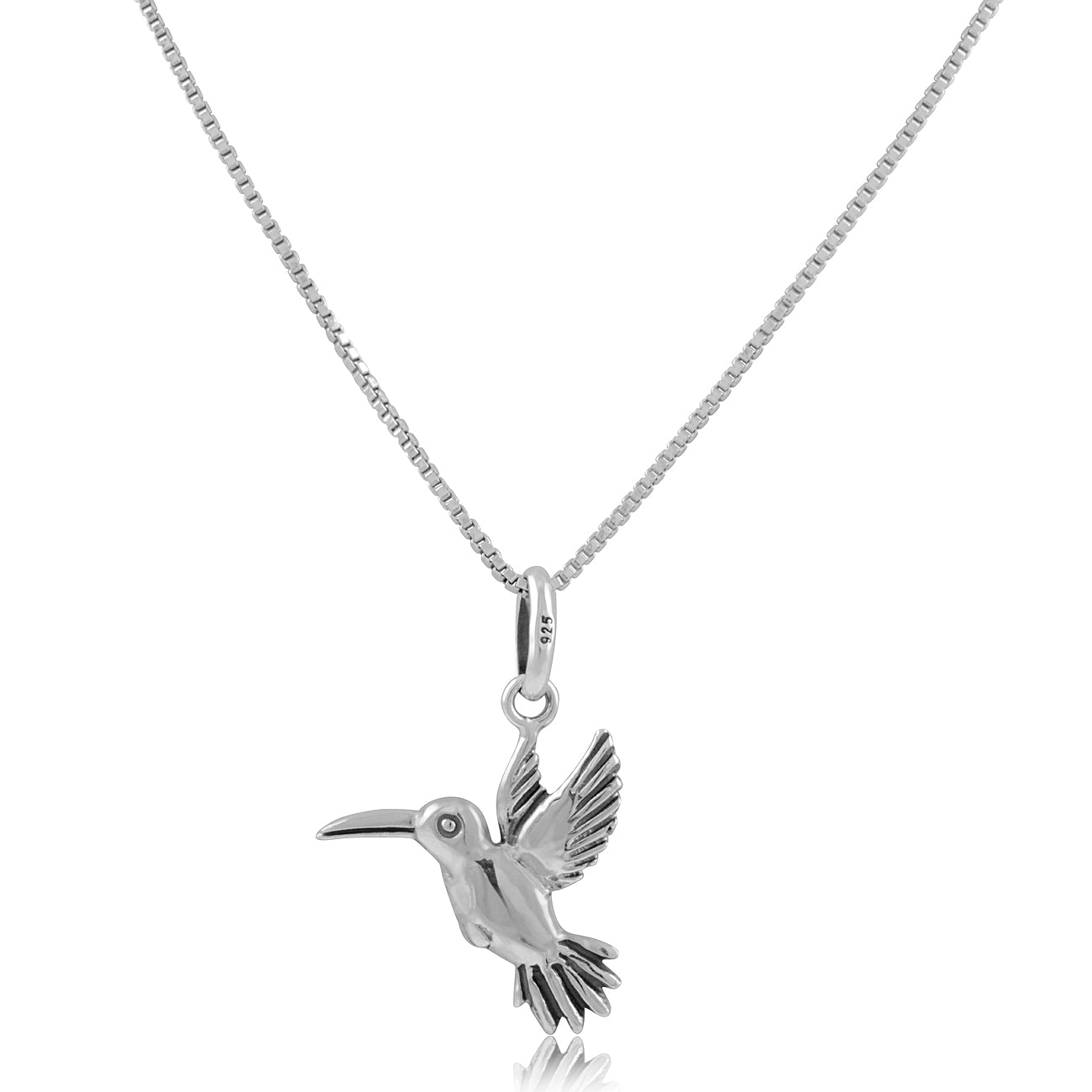 Sterling Silver Hummingbird Necklace | SilverCloseOut