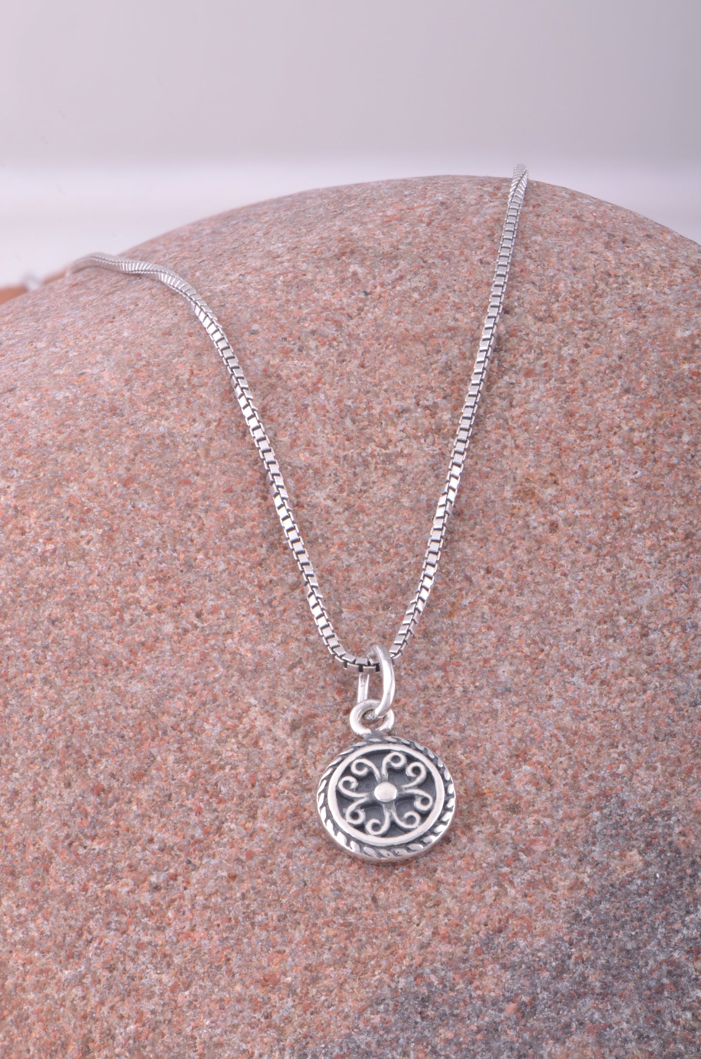 Sterling Silver Womens Tiny Boho Bali Necklace