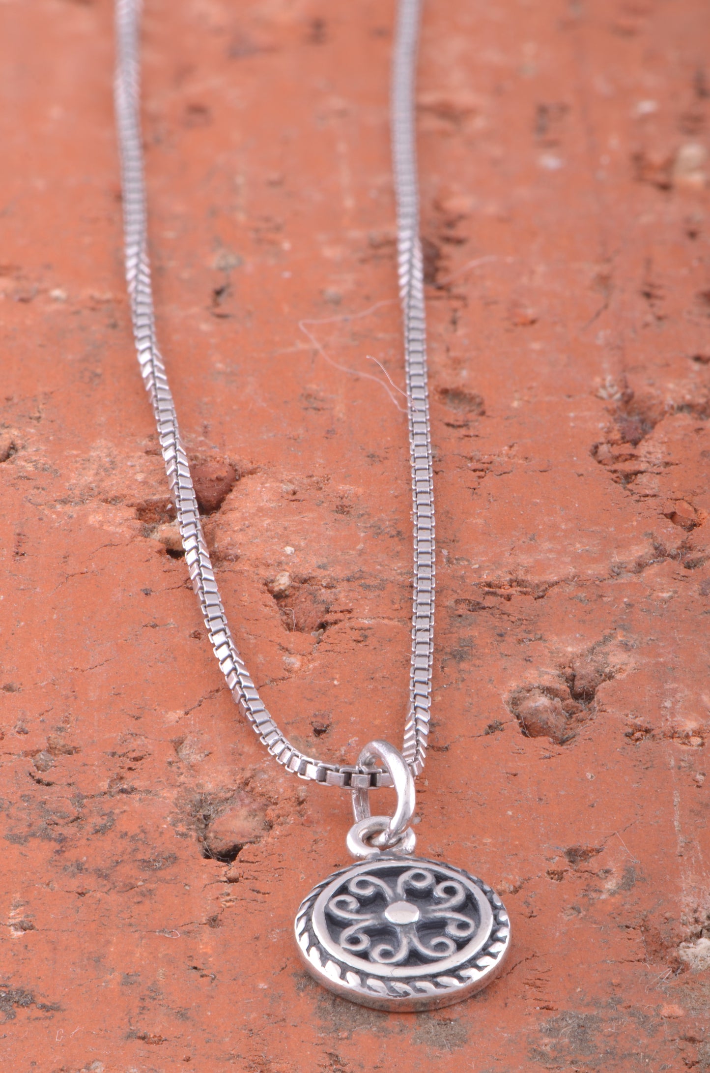 Sterling Silver Womens Tiny Boho Bali Necklace