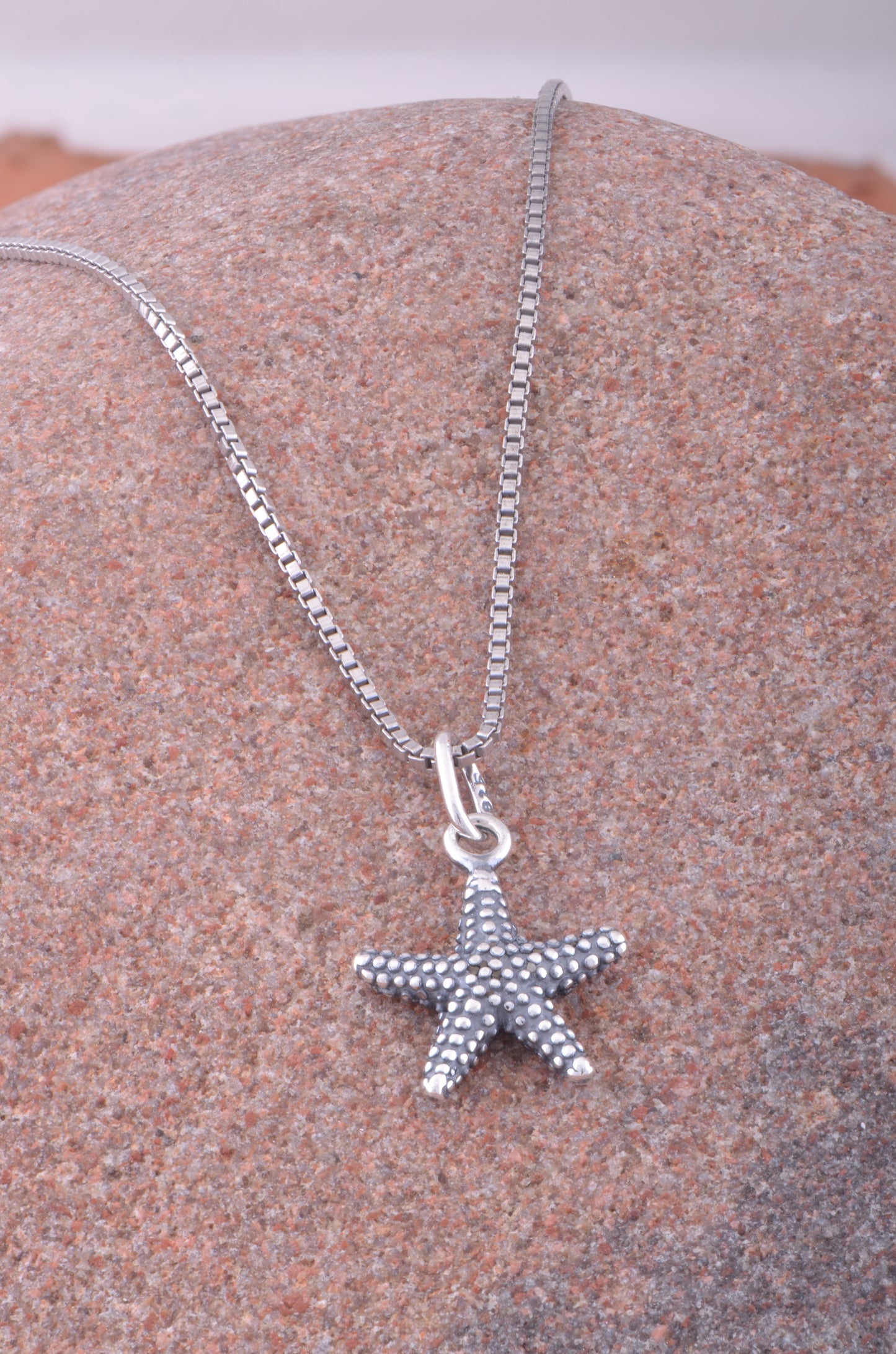 Sterling Silver Women's Dainty Nautical Starfish Charm Necklace | SilverCloseOut