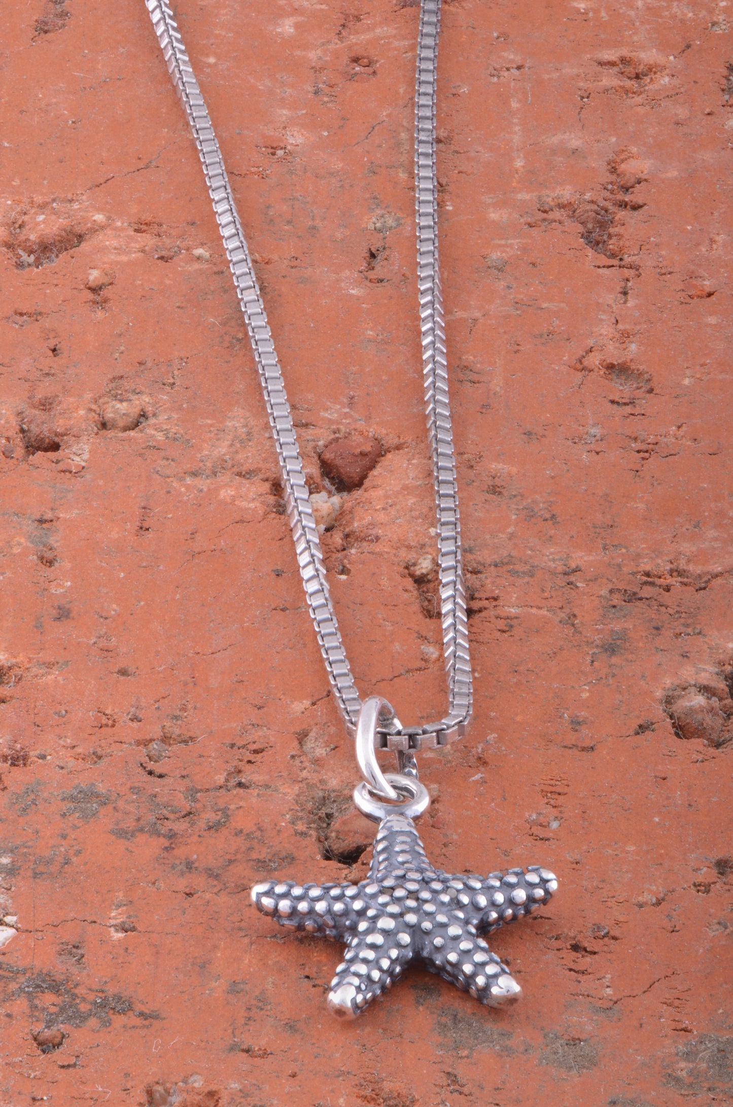 Sterling Silver Women's Dainty Nautical Starfish Charm Necklace | SilverCloseOut