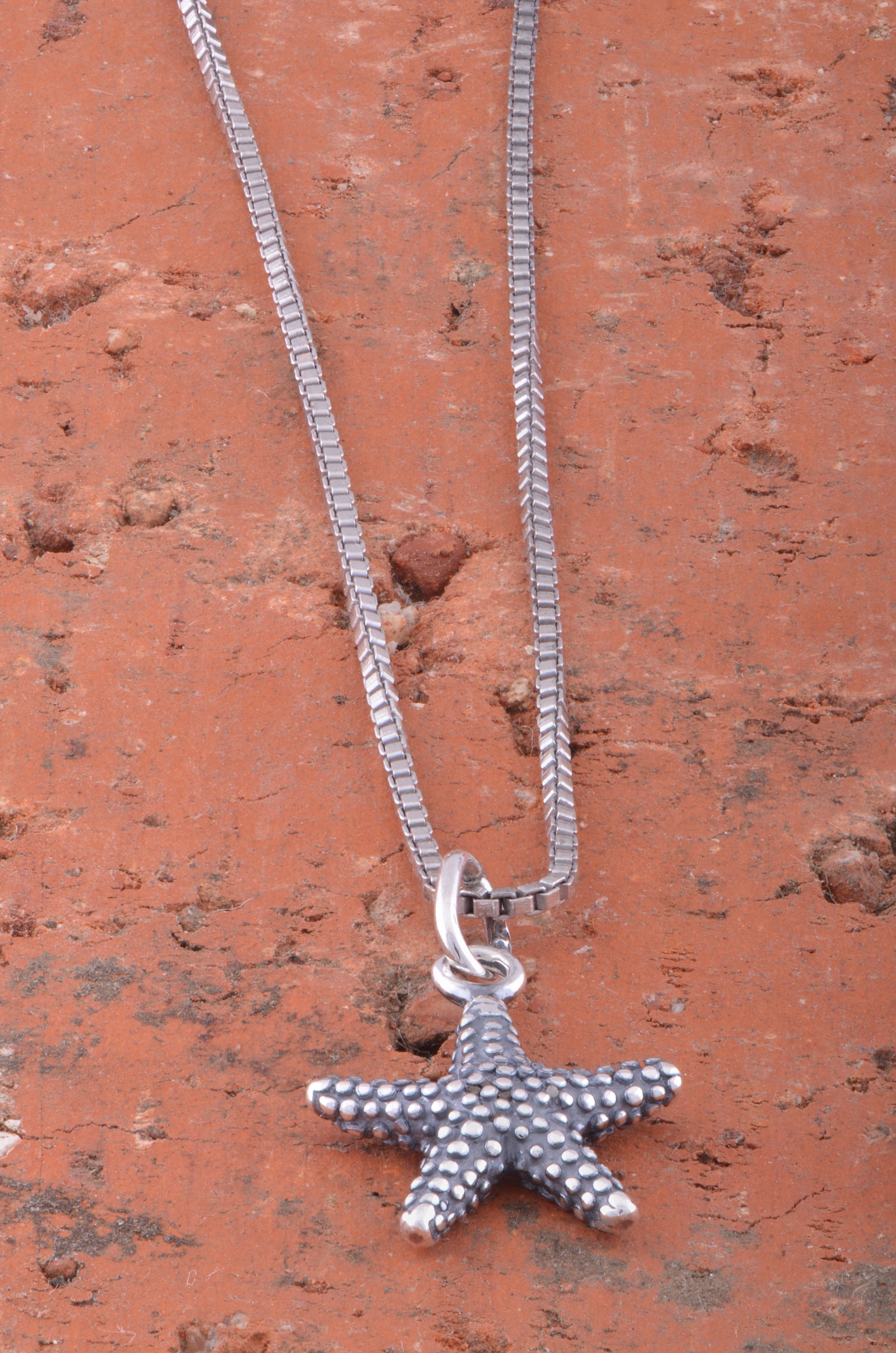 Sterling Silver Women's Dainty Nautical Starfish Charm Necklace | SilverCloseOut