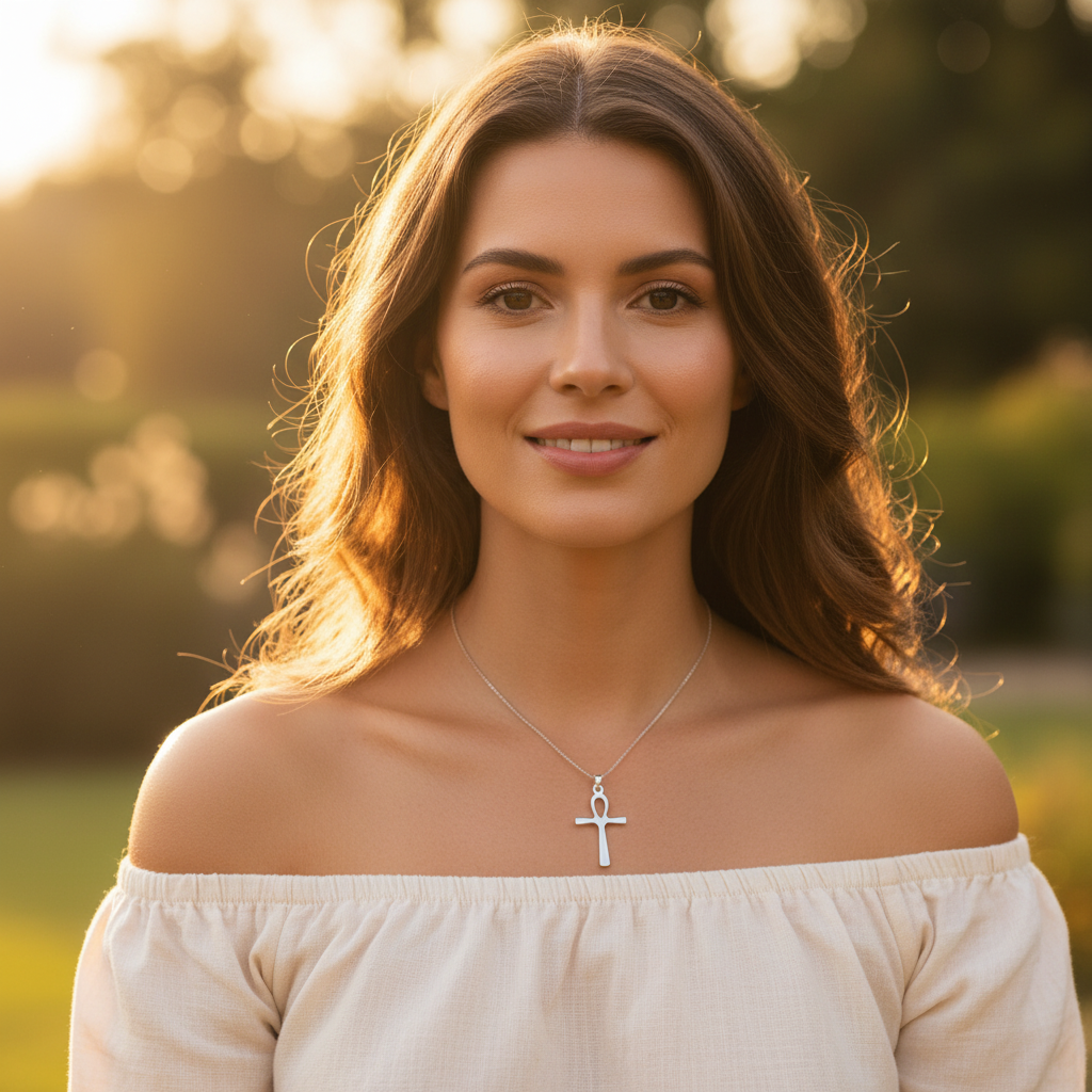 Sterling Silver Egyptian Cross Ankh Necklace