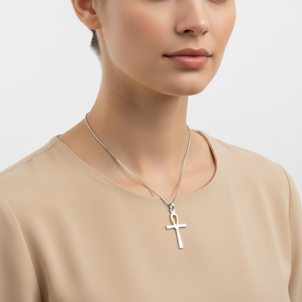 Sterling Silver Egyptian Cross Ankh Necklace