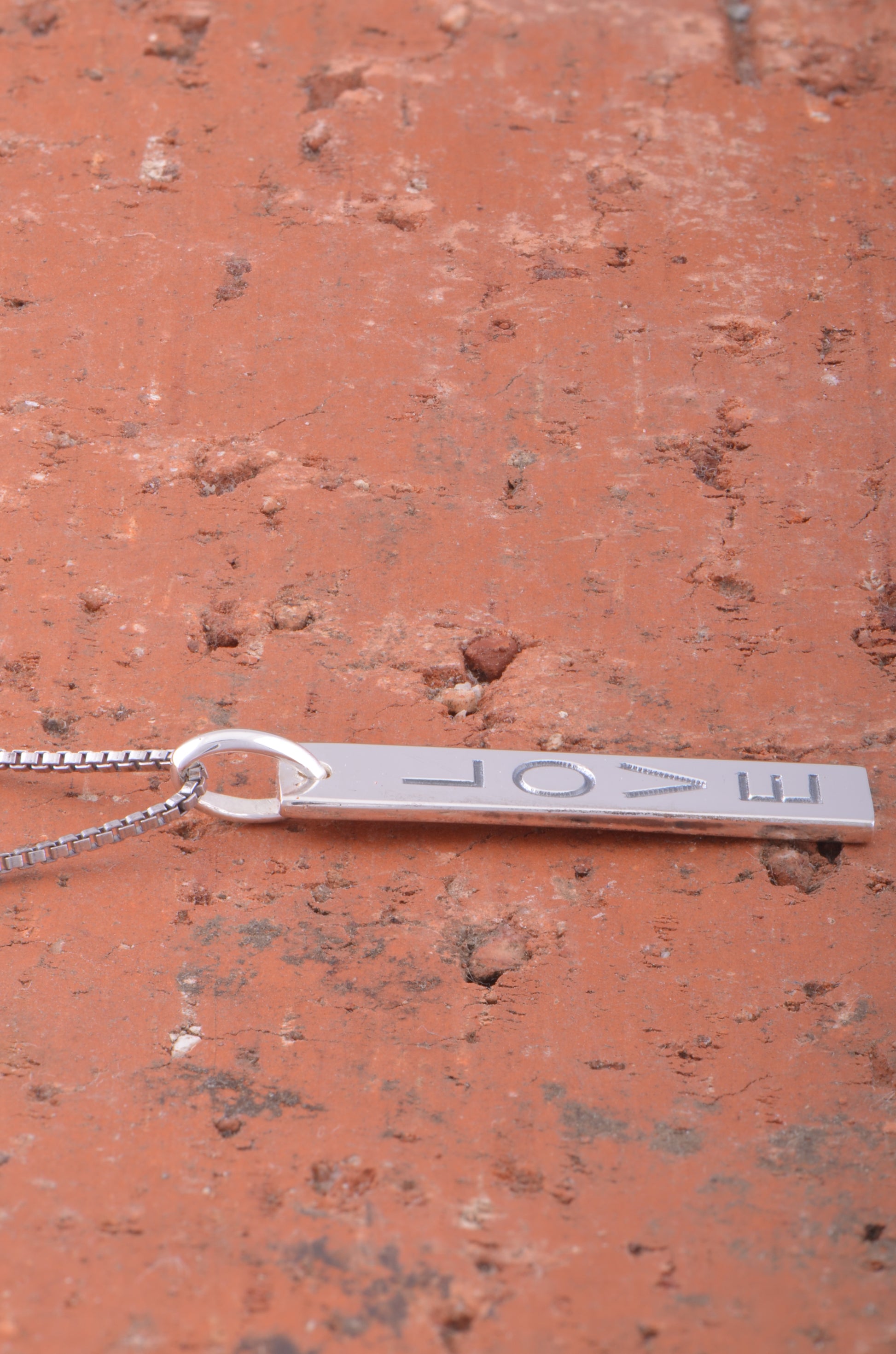 Sterling Silver Bar Love Necklace | SilverCloseOut