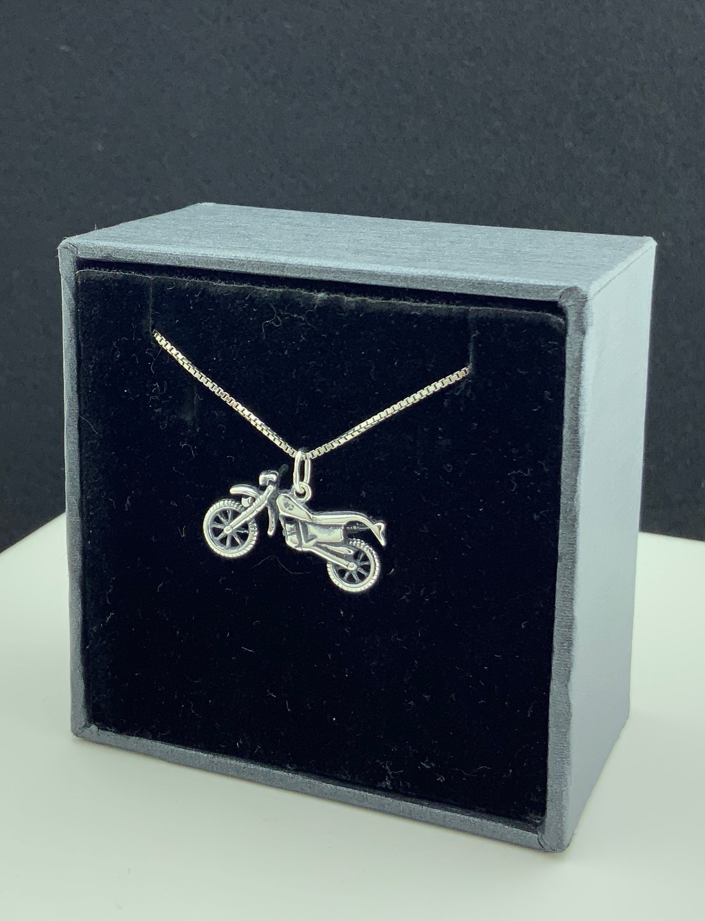Sterling Silver Motorcycle Necklace | SilverCloseOut