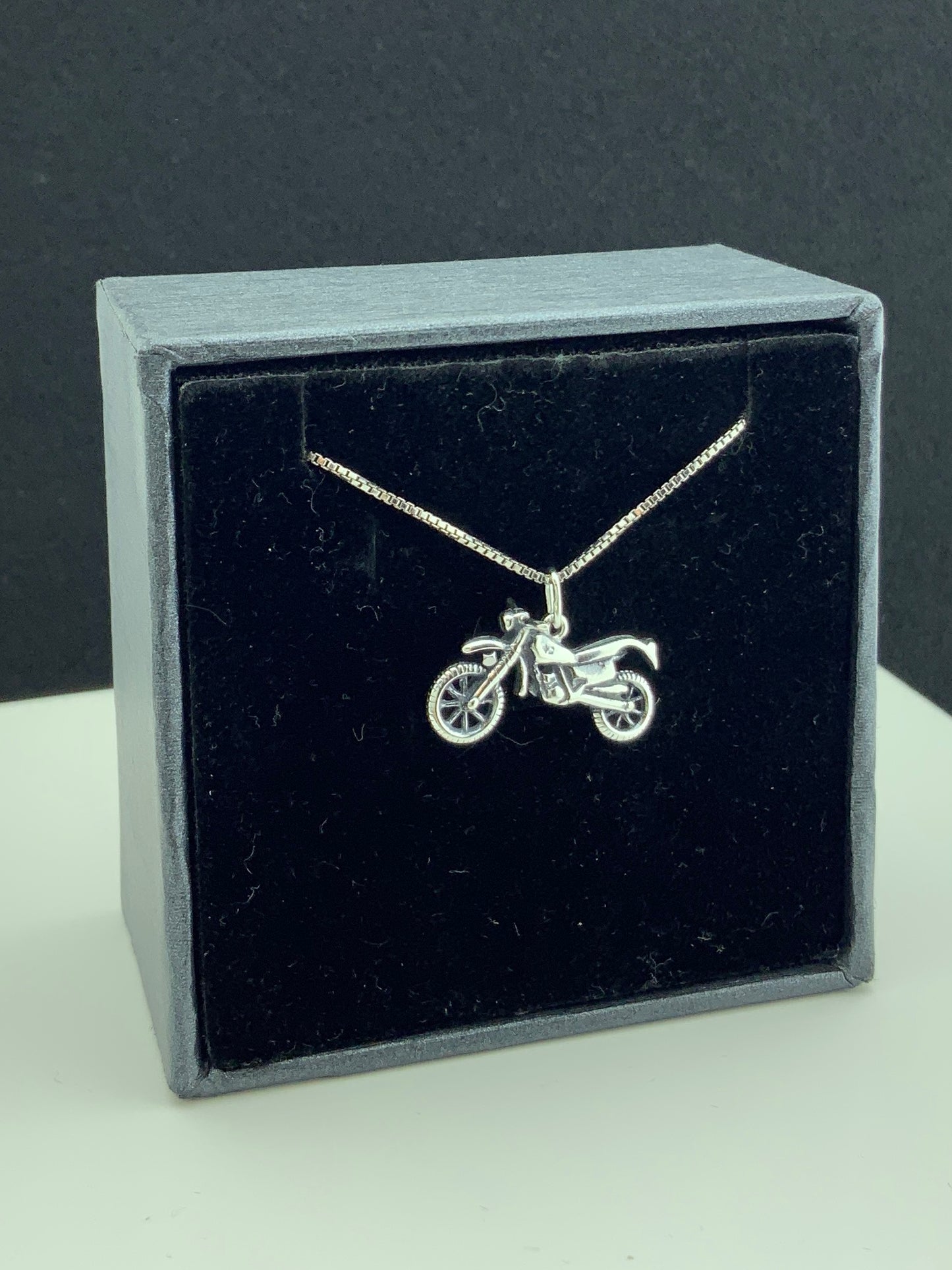 Sterling Silver Motorcycle Necklace | SilverCloseOut