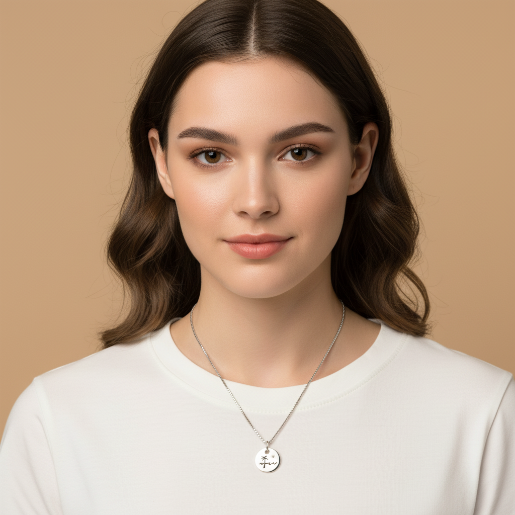 Sterling Silver Palm Tree Paradise Necklace | SilverCloseOut