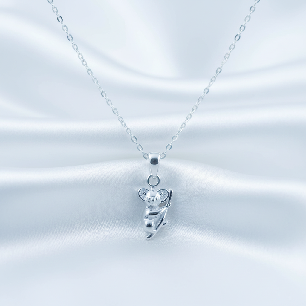 Sterling Silver Koala Necklace 925 Sterling Silver Girls Koala Bear Jewelry