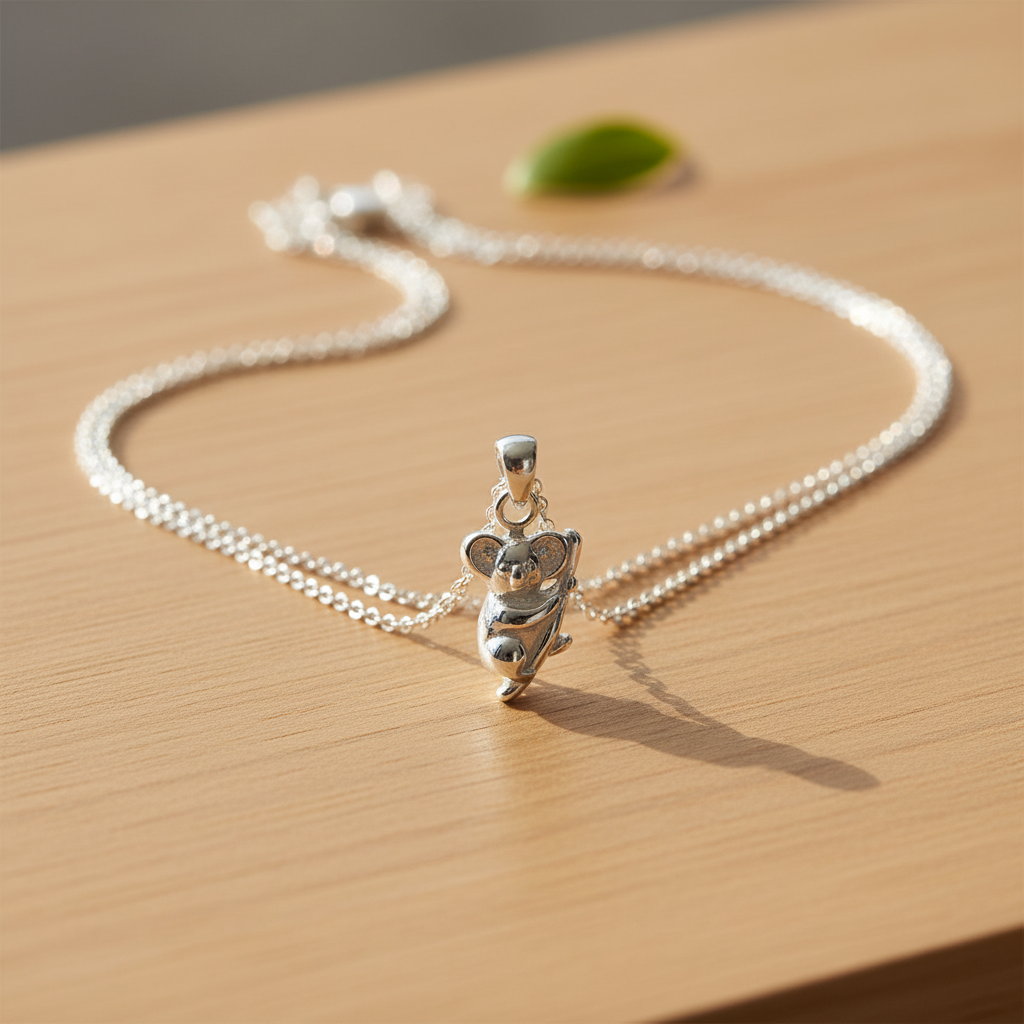 Sterling Silver Koala Necklace 925 Sterling Silver Girls Koala Bear Jewelry