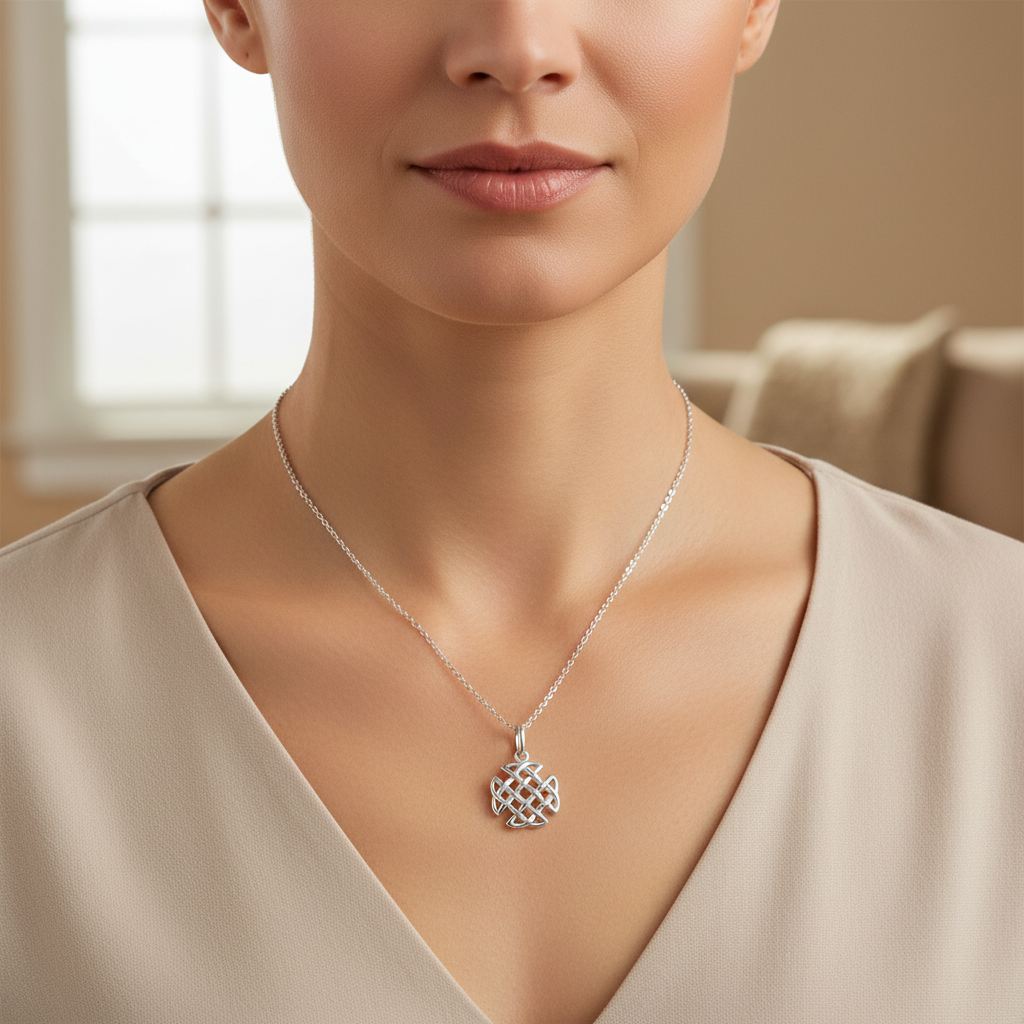 Sterling Silver Celtic Braid Amulet Necklace | SilverCloseOut