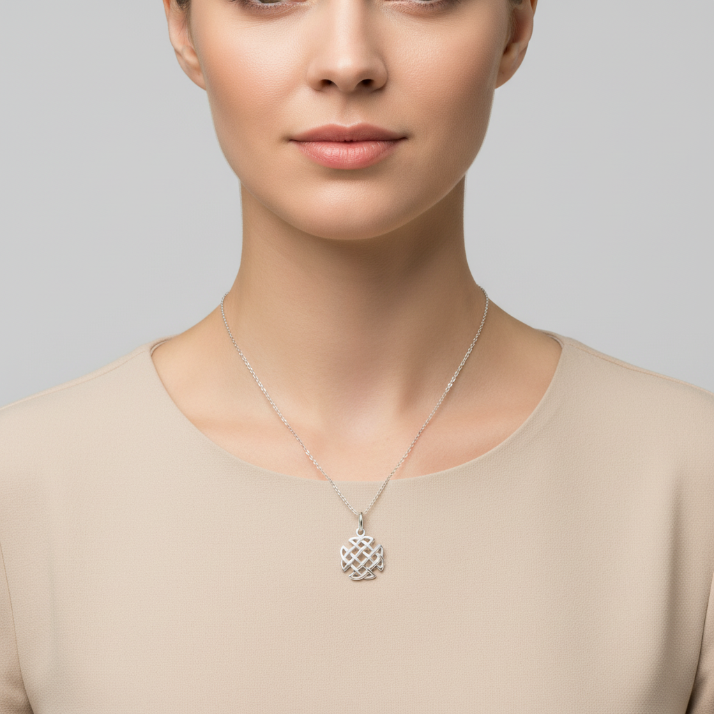 Sterling Silver Celtic Braid Amulet Necklace | SilverCloseOut