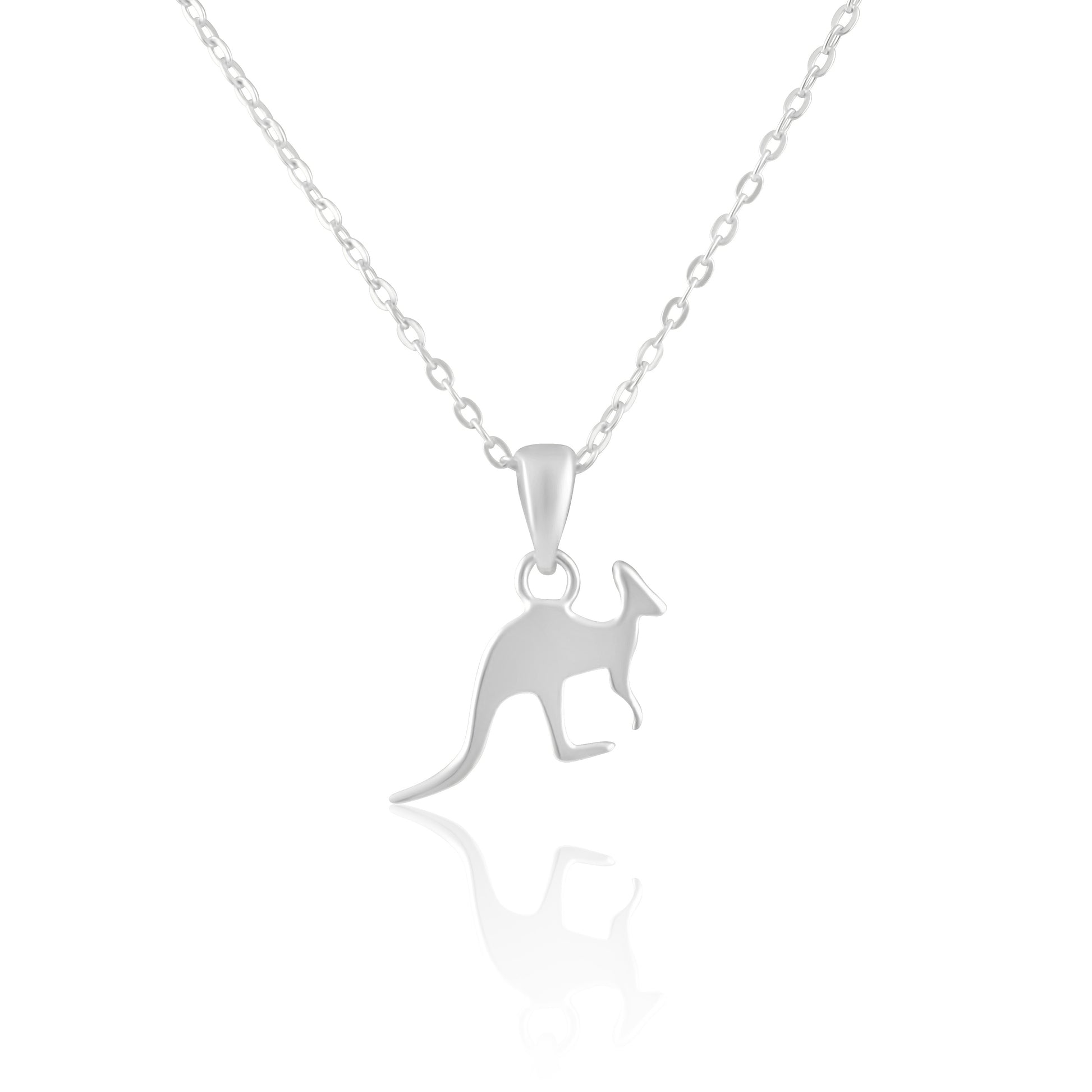 Sterling Silver Kangaroo Animal Necklace Silver Girls Kangaroo Charm Necklace