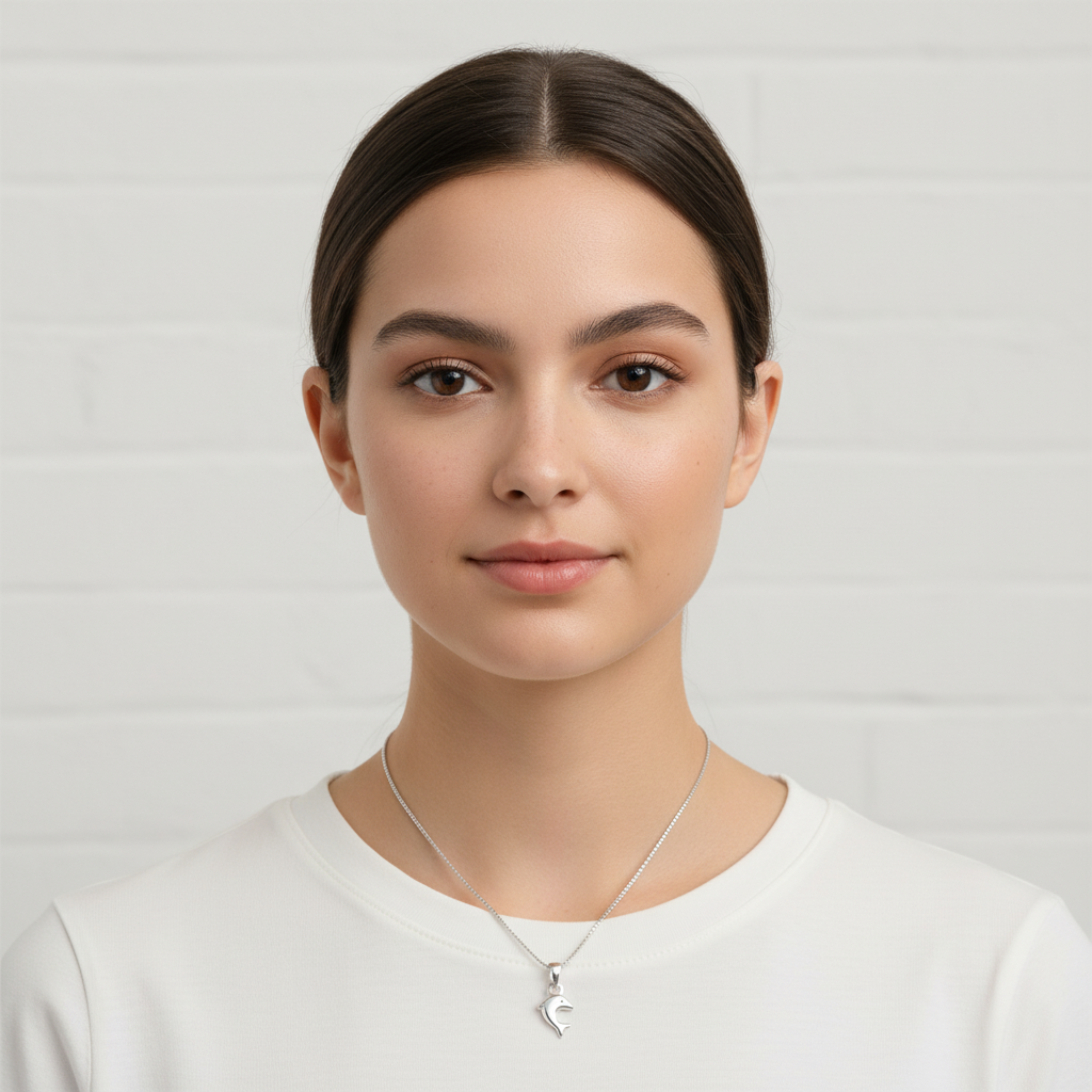 Sterling Silver Animal Necklace Silver Girls small Dolphin Charm Necklace