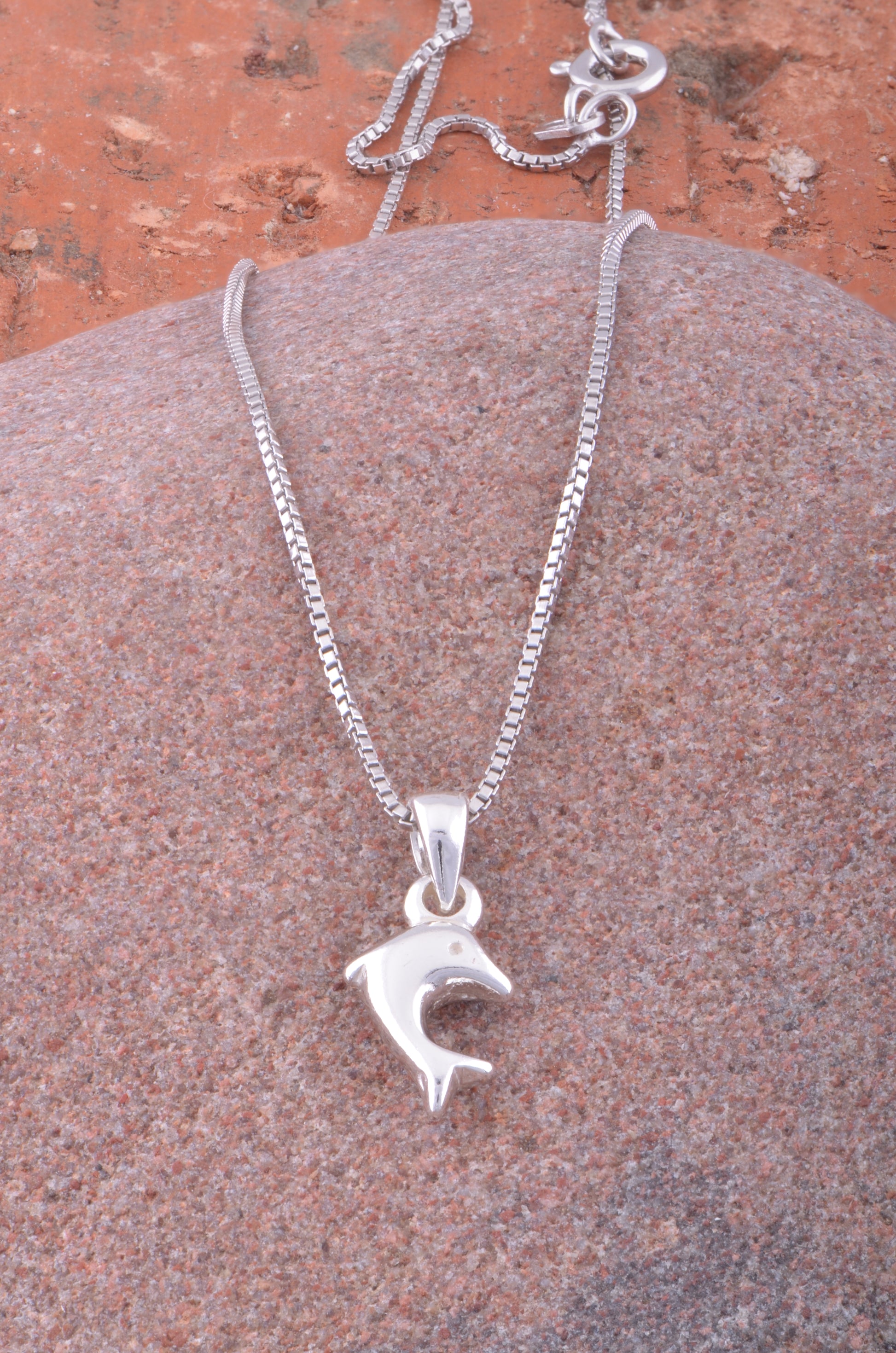 Sterling Silver Animal Necklace Silver Girls small Dolphin Charm Necklace