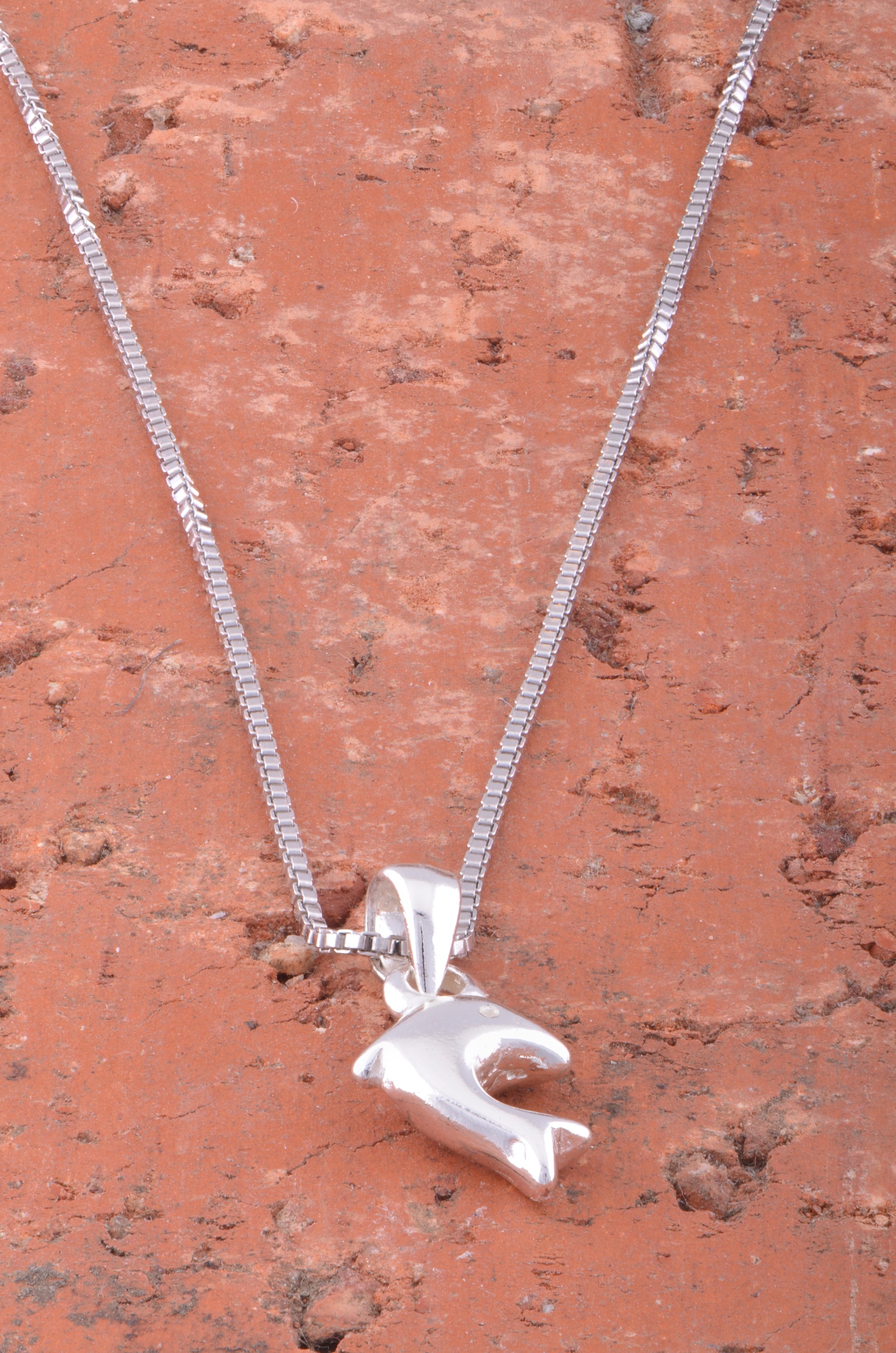 Sterling Silver Animal Necklace Silver Girls small Dolphin Charm Necklace