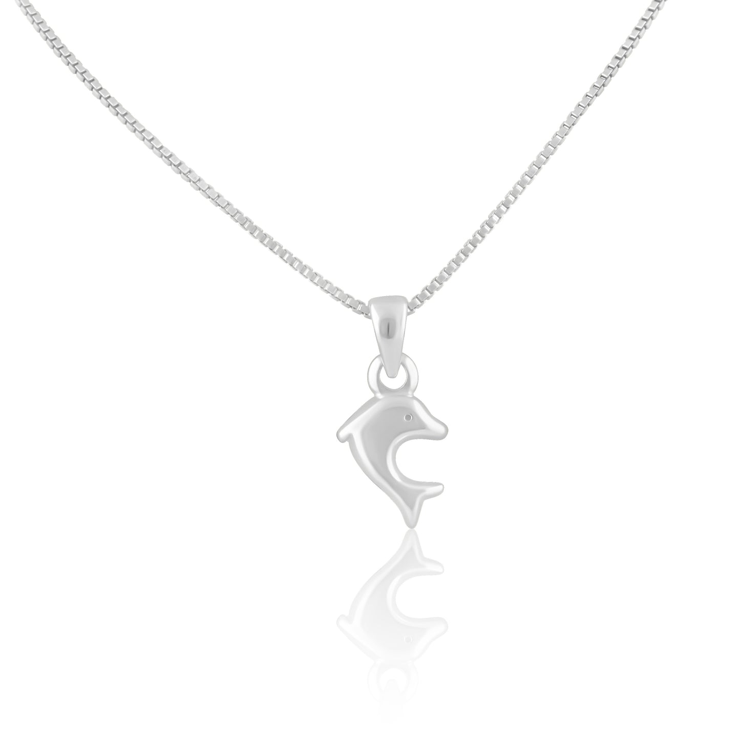 Sterling Silver Animal Necklace Silver Girls small Dolphin Charm Necklace