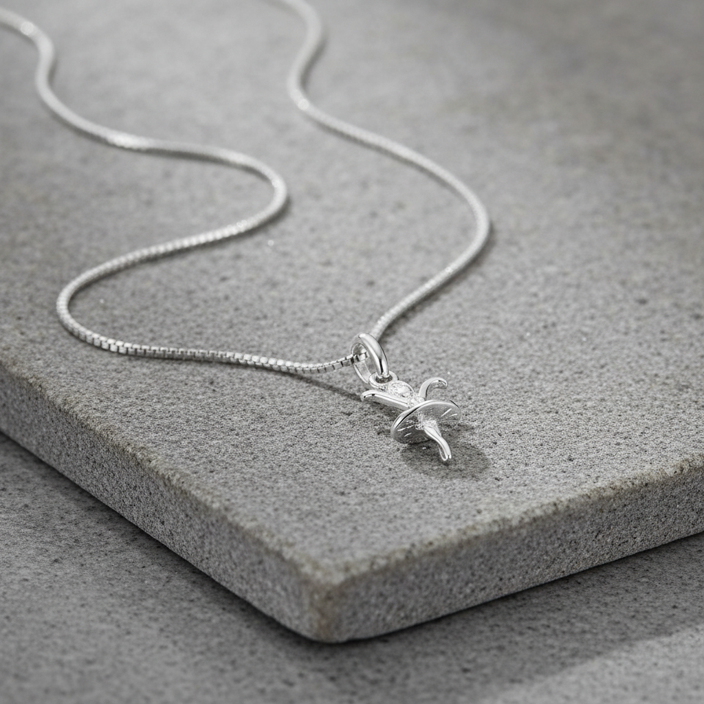 Sterling Silver Women's Small Dancing Young Girl Ballerina Dancer Charm Necklace