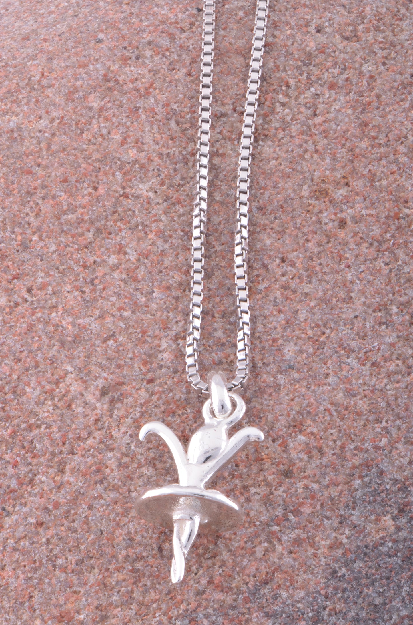 Sterling Silver Women's Small Dancing Young Girl Ballerina Dancer Charm Necklace