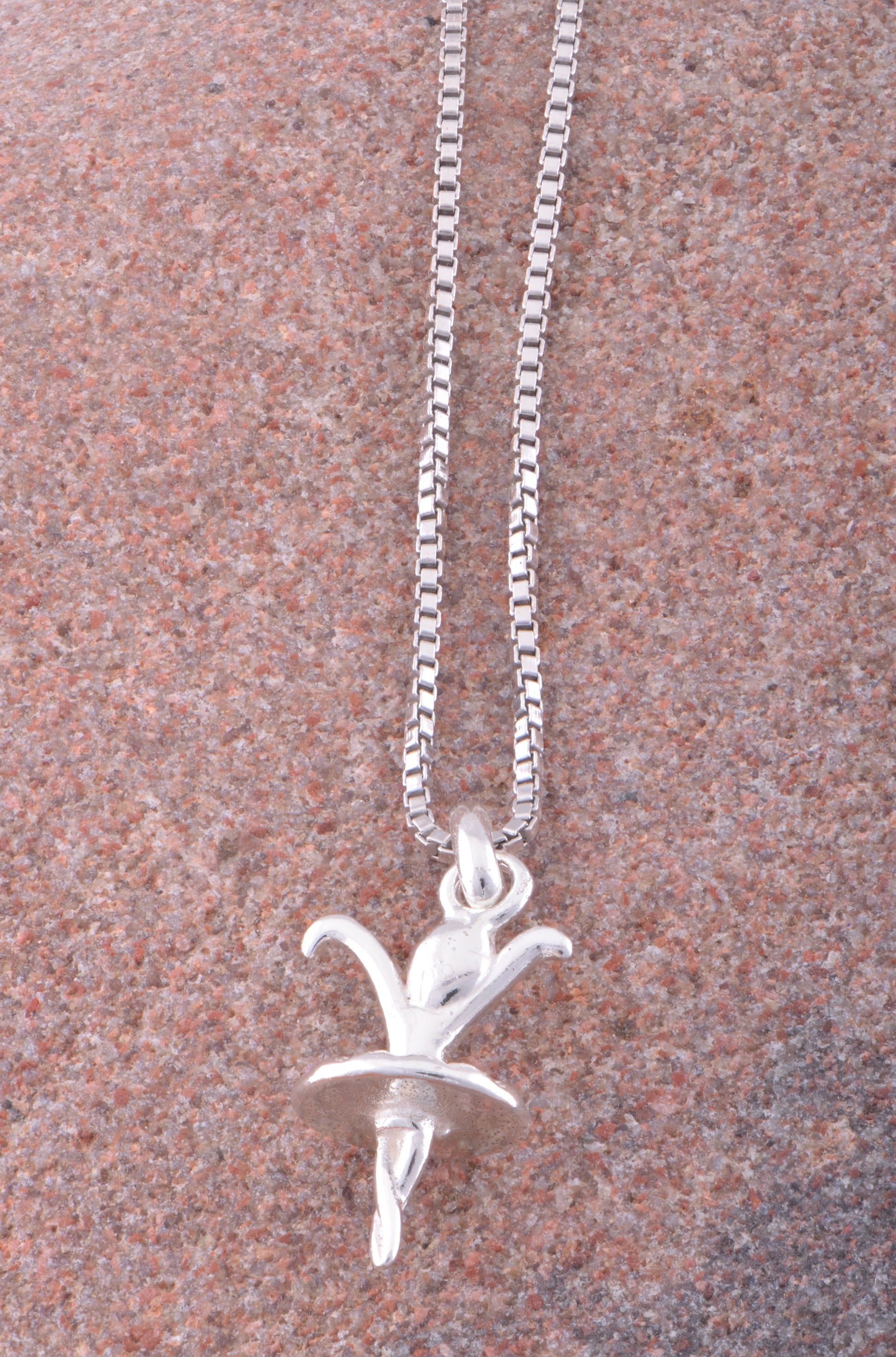 Sterling Silver Women's Small Dancing Young Girl Ballerina Dancer Charm Necklace