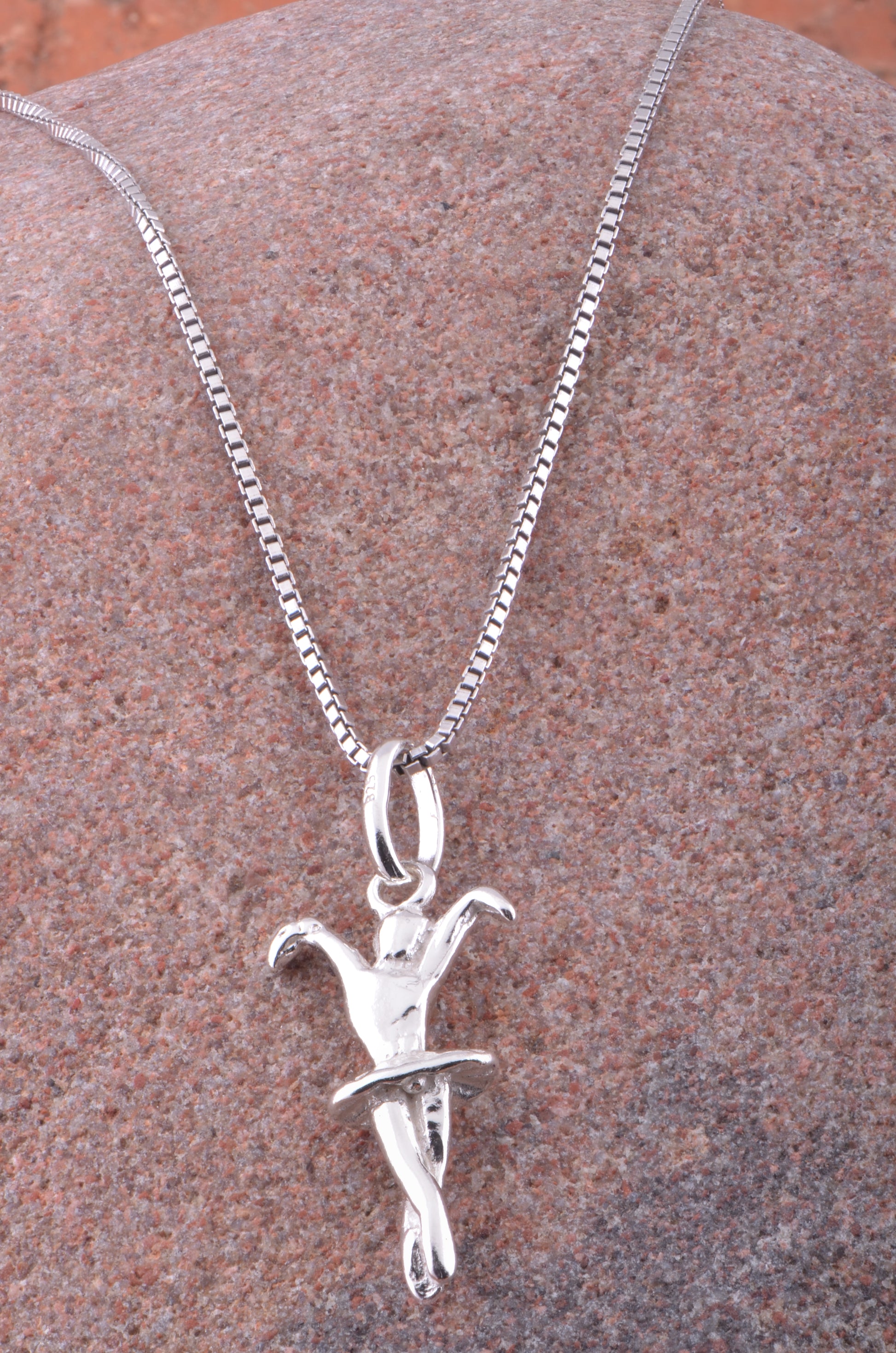 Sterling Silver Ballerina Dancer Necklace Silver Girls Ballerina Charm Necklace