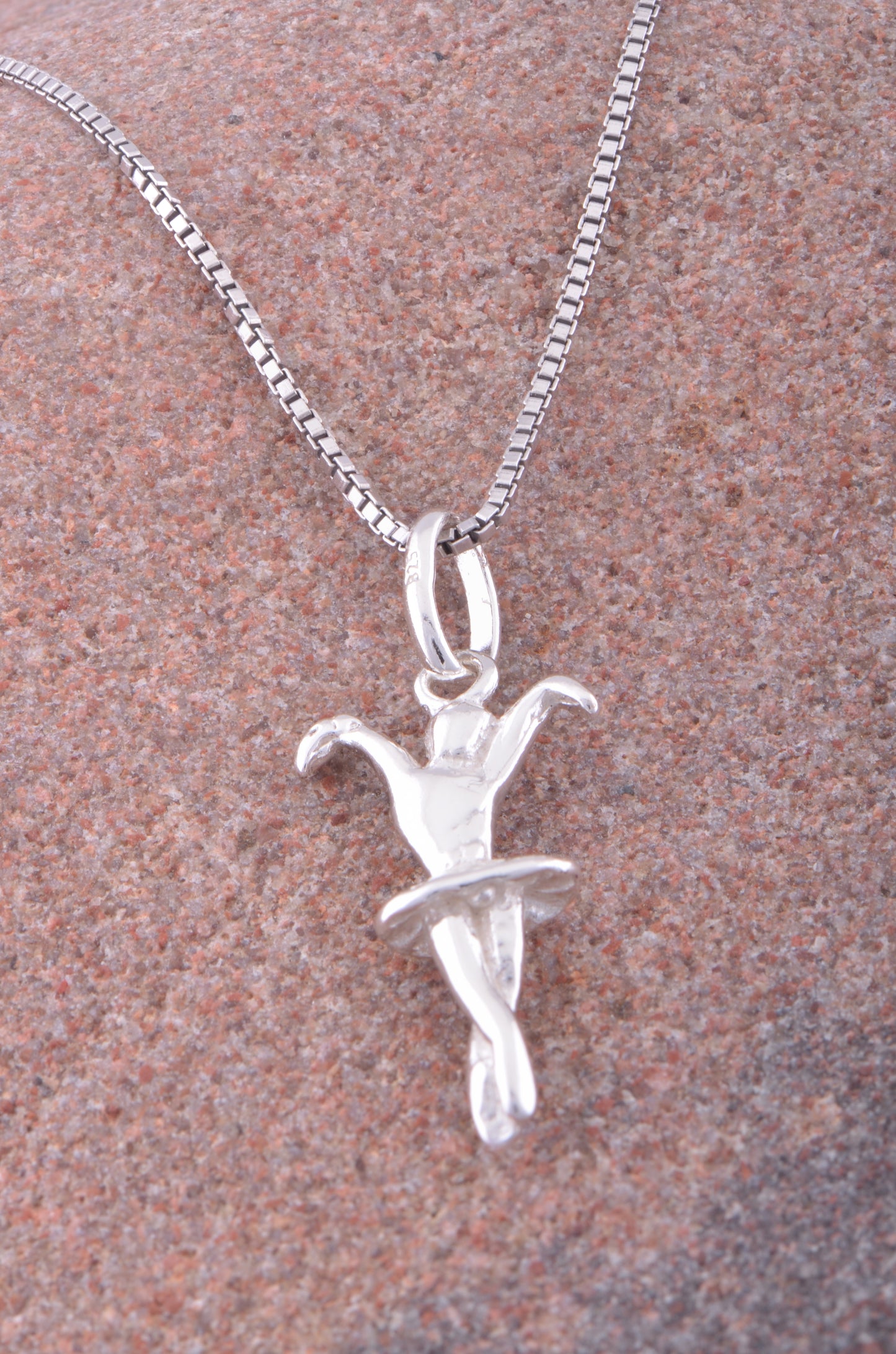 Sterling Silver Ballerina Dancer Necklace Silver Girls Ballerina Charm Necklace