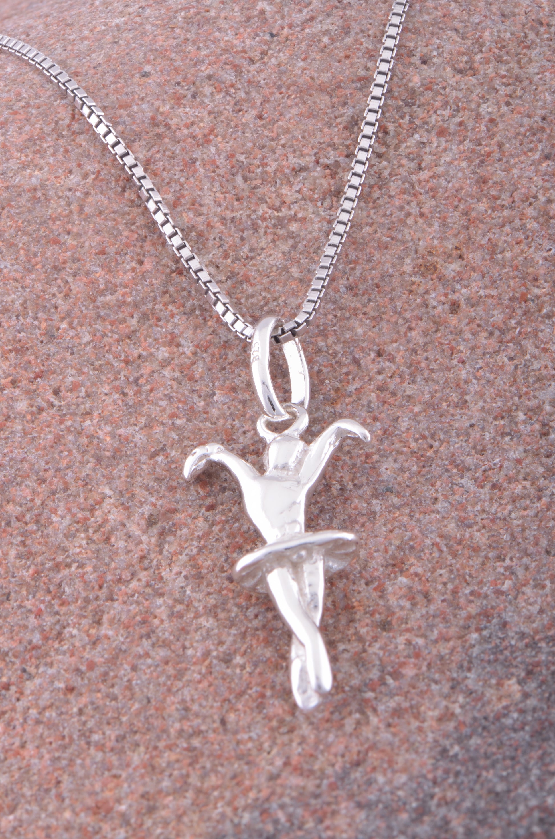 Sterling Silver Ballerina Dancer Necklace Silver Girls Ballerina Charm Necklace