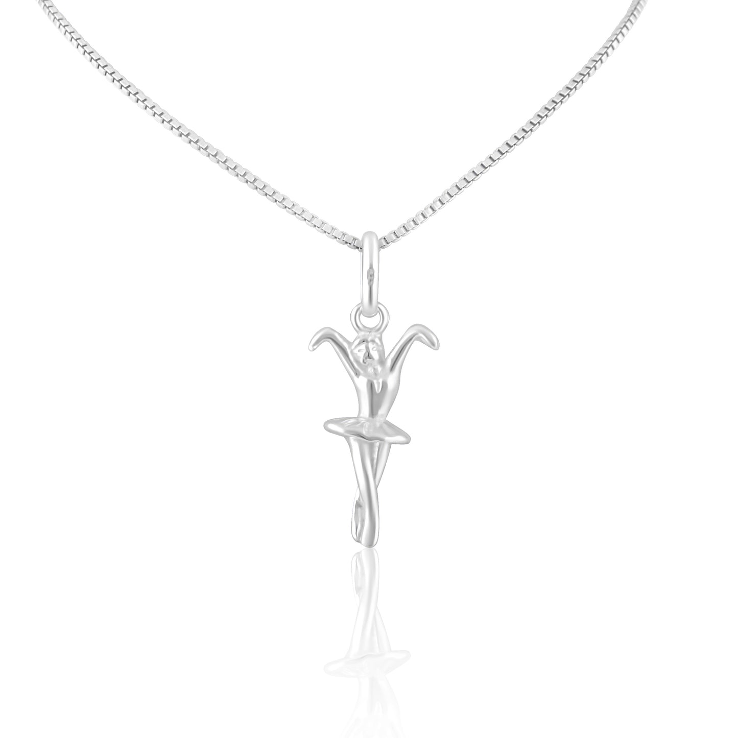 Sterling Silver Ballerina Dancer Necklace Silver Girls Ballerina Charm Necklace