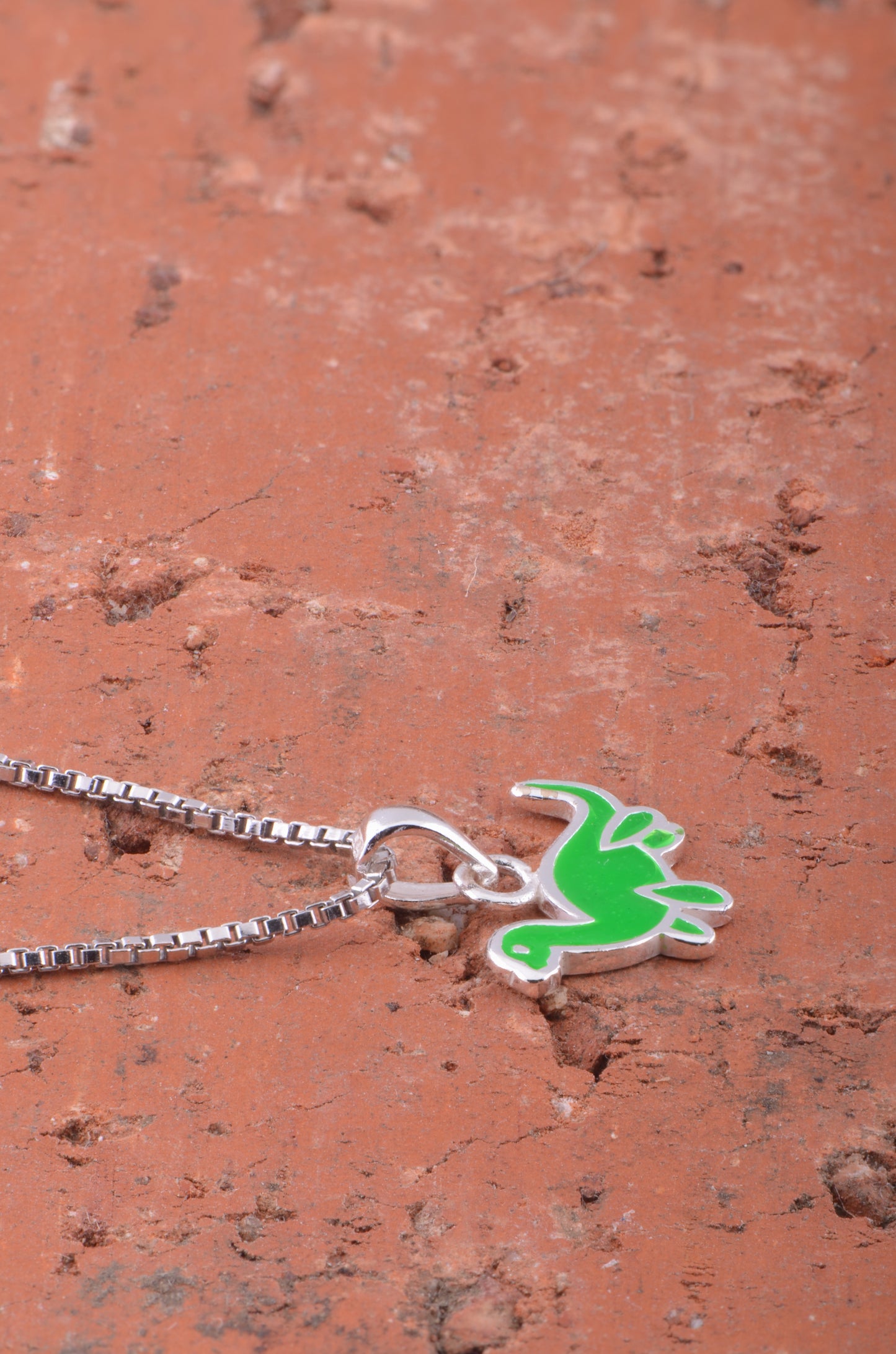 Loch Ness Monster Dinosaur Charm, Green, Necklace Pendants, Sterling Silver