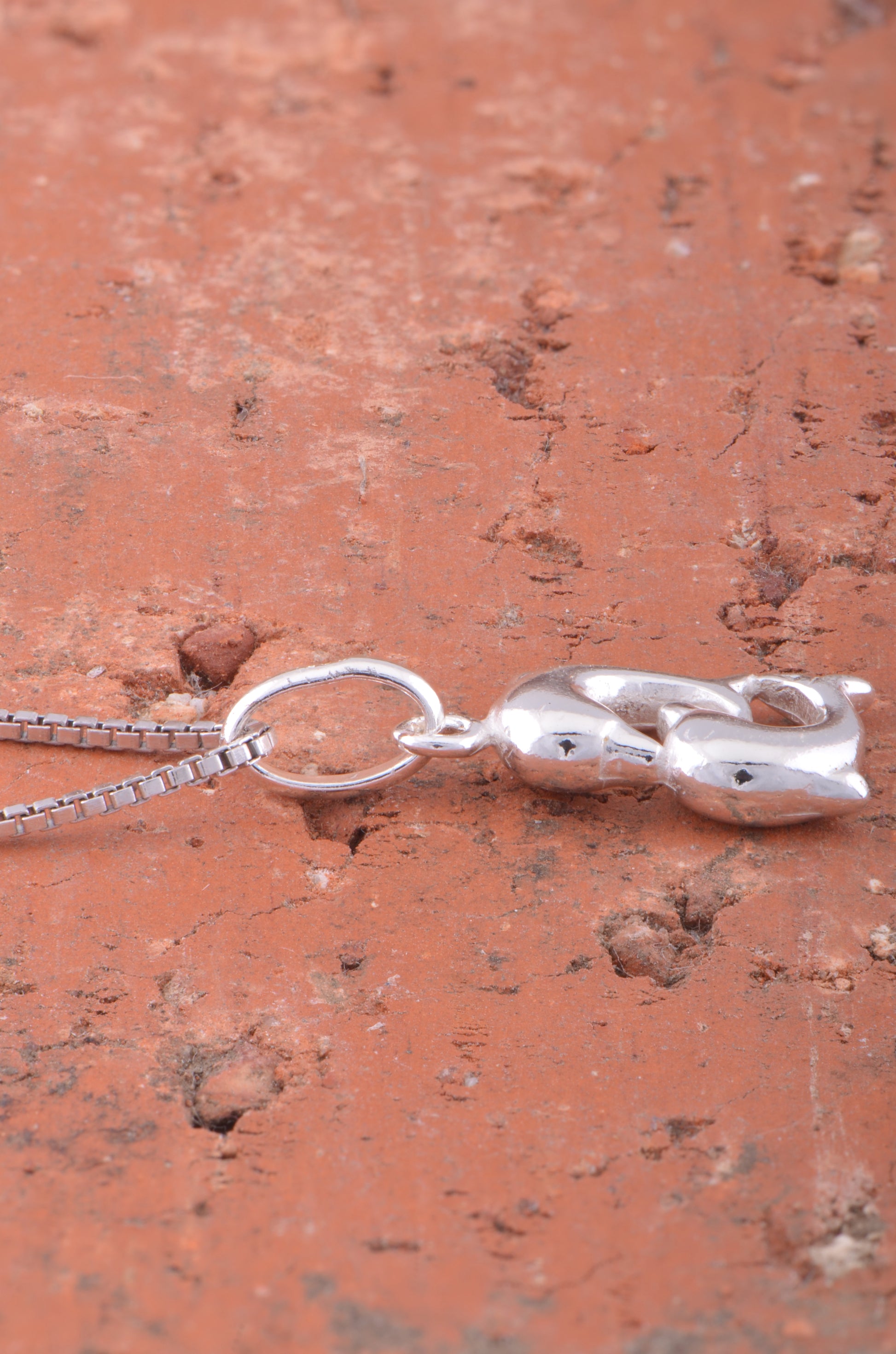 Sterling Silver Necklace Silver Girls Small Kissing Dolphins Charm Necklace
