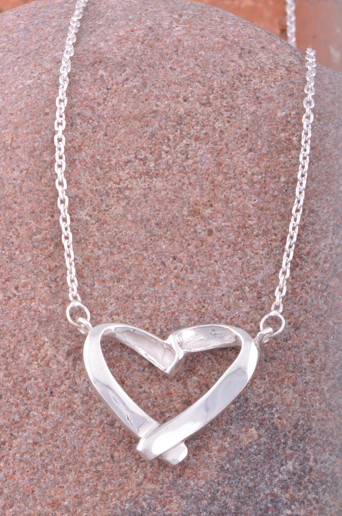 SilverCloseOut Sterling Silver Women's Love Open Heart Necklace