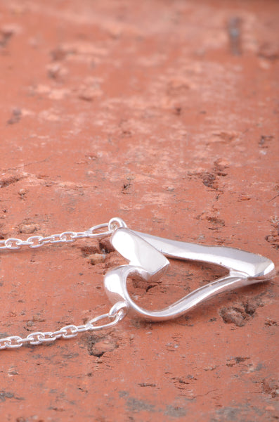 SilverCloseOut Sterling Silver Women's Love Open Heart Necklace