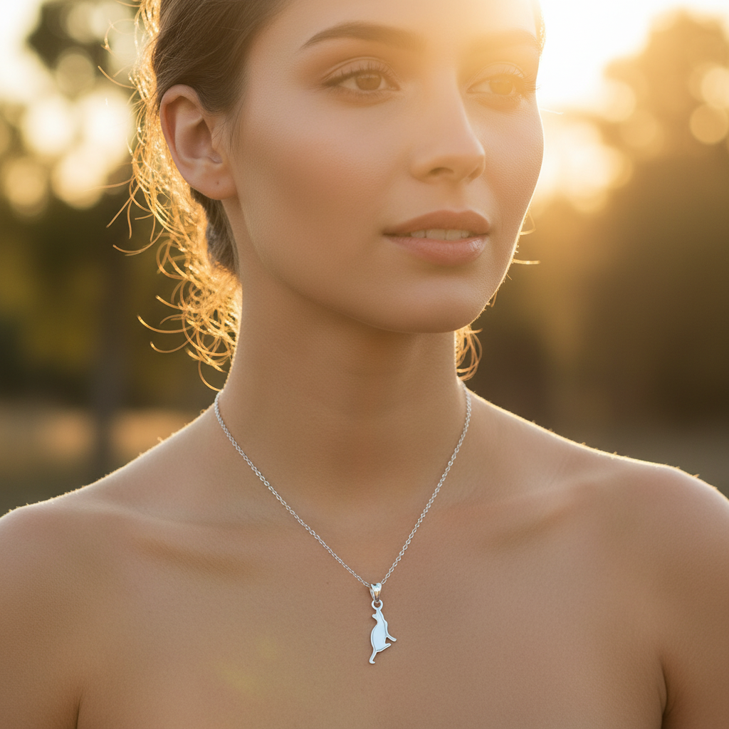 Sterling Silver Cat Pendant Necklace, Sterling Silver Cat Pendant for Women