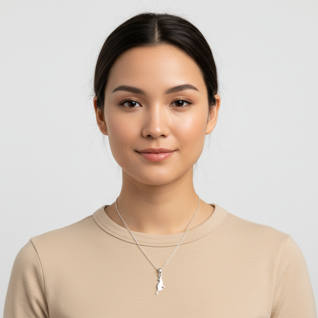 Sterling Silver Cat Pendant Necklace, Sterling Silver Cat Pendant for Women
