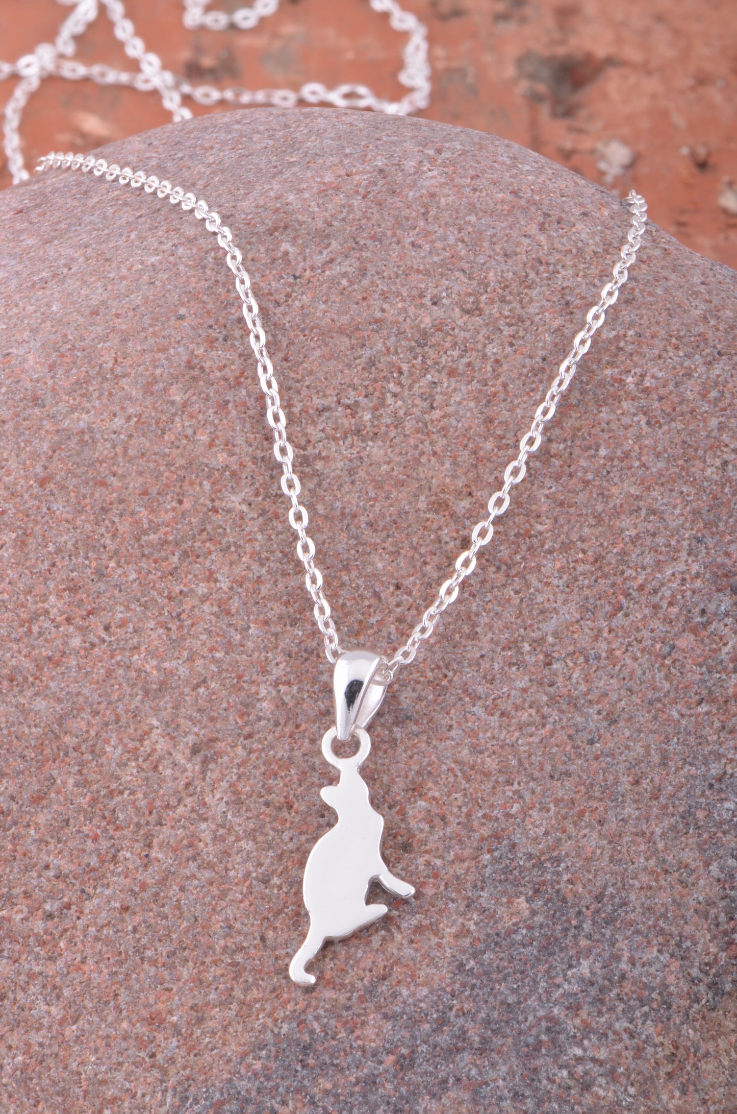 Sterling Silver Cat Pendant Necklace, Sterling Silver Cat Pendant for Women